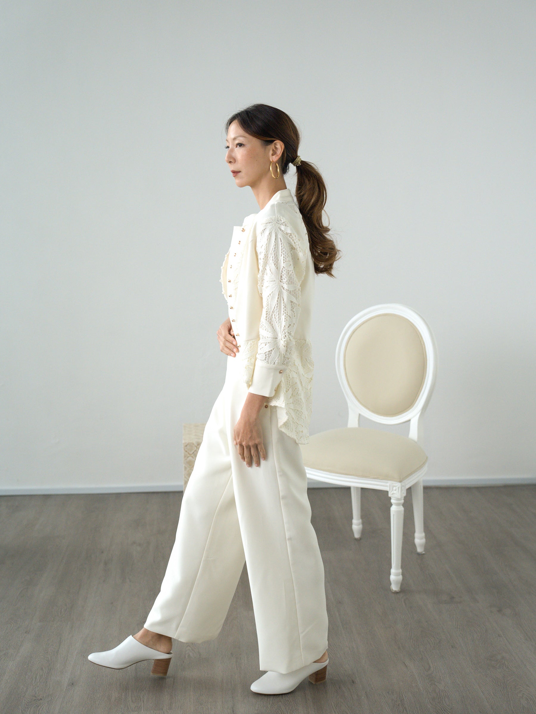 Little Details | Ivory Lace Detail Jacket