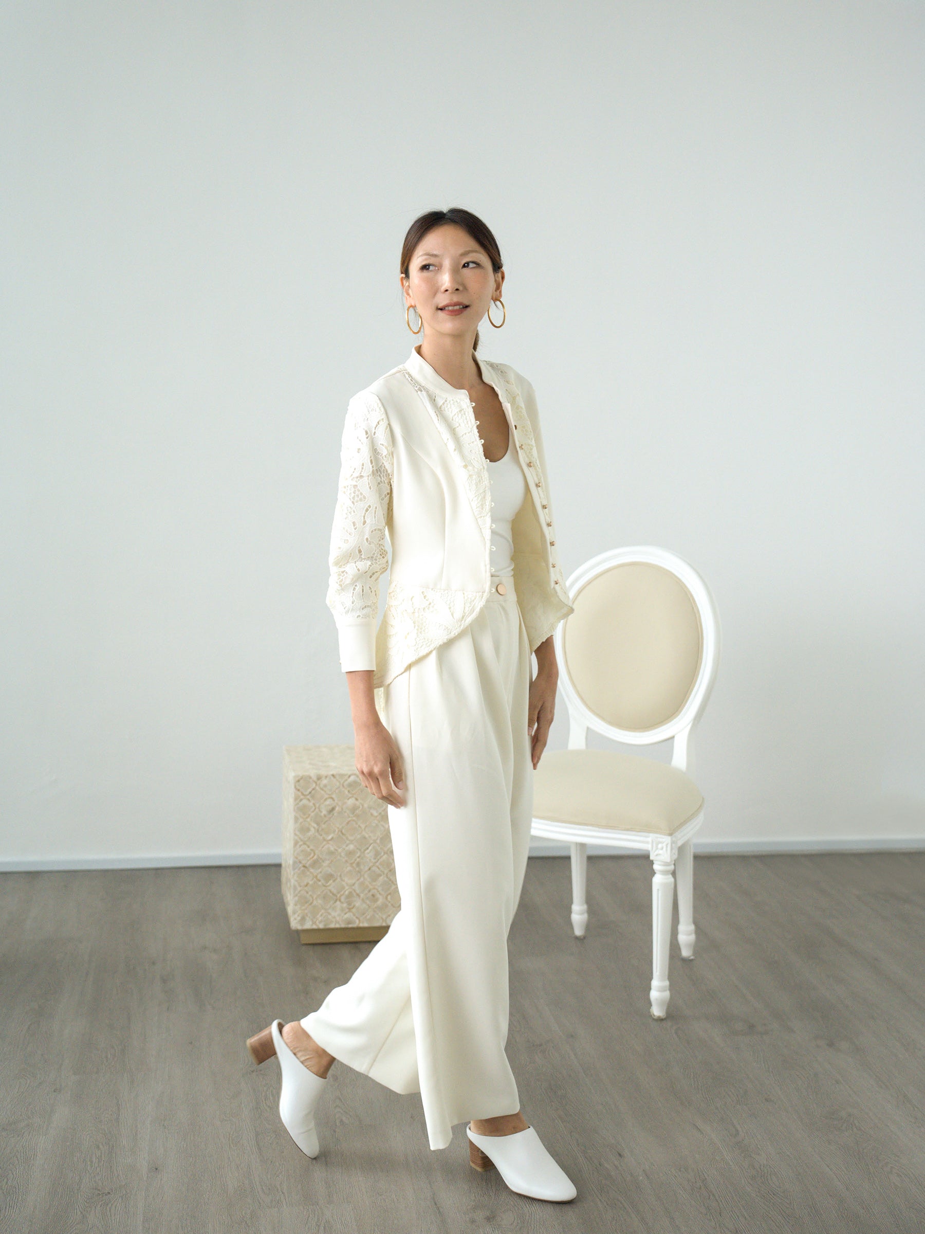 Little Details | Ivory Lace Detail Jacket