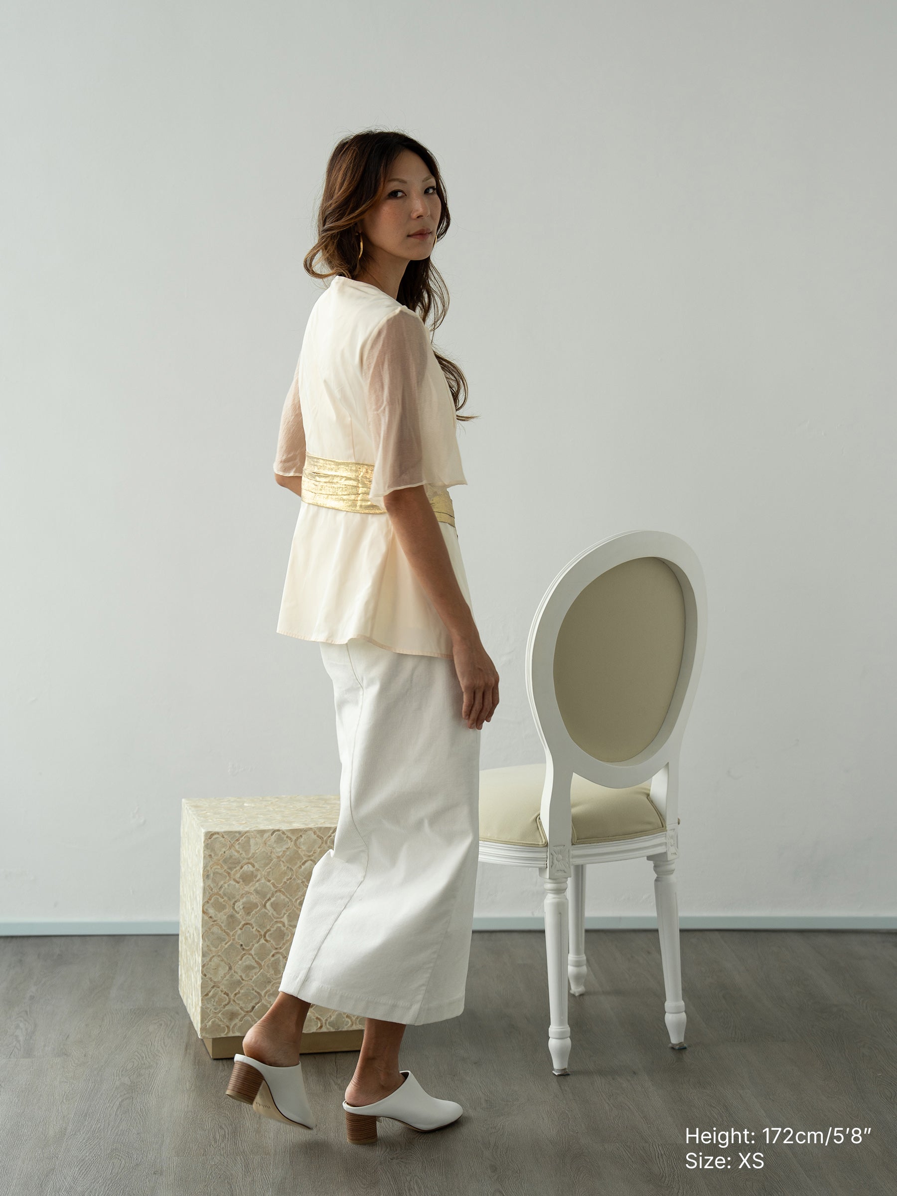 Foundational Clean Slate | White Corduroy Skirt