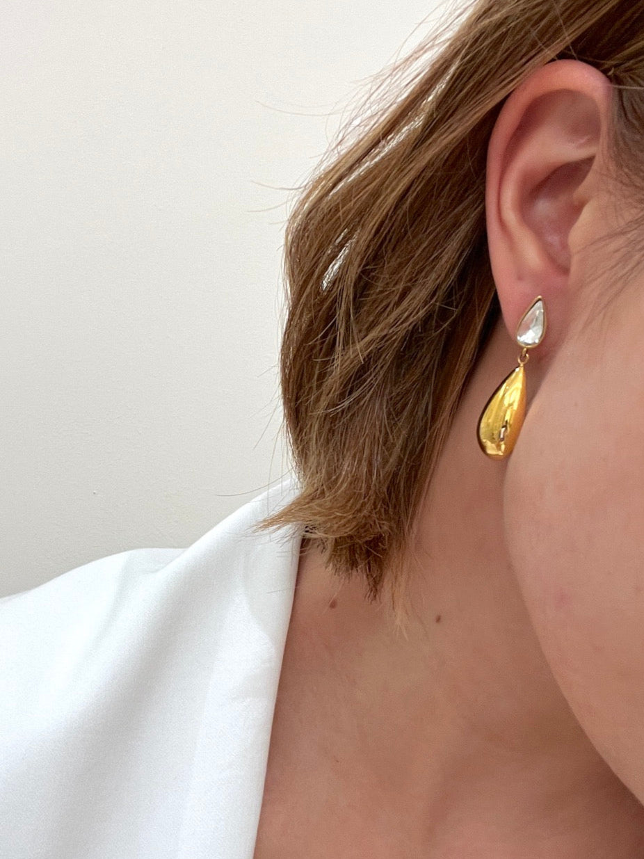 Women's 18K gold plated stainless steel stud earrings