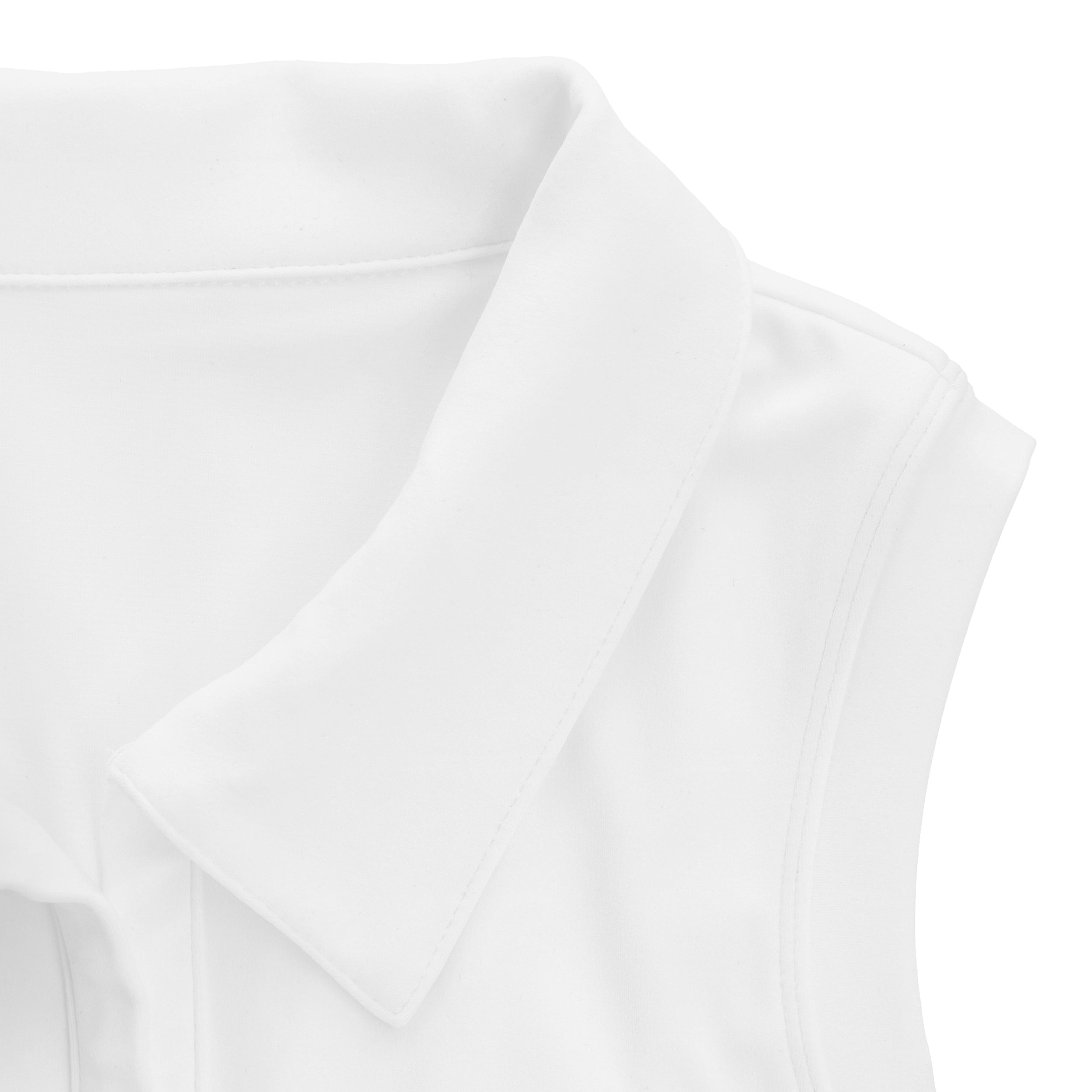 Women's collared activewear padded top in white colour