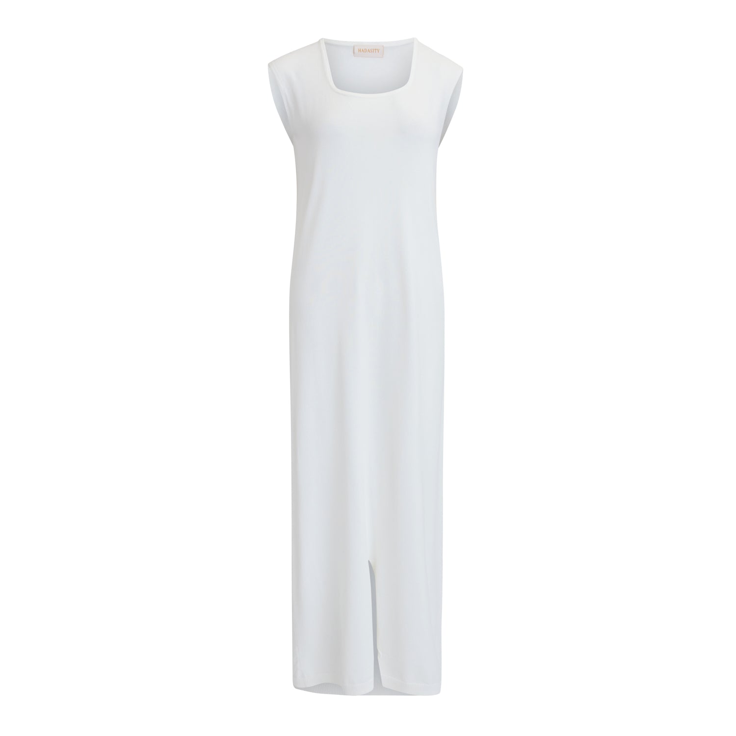Women's white knit fabric light all-day maxi dress