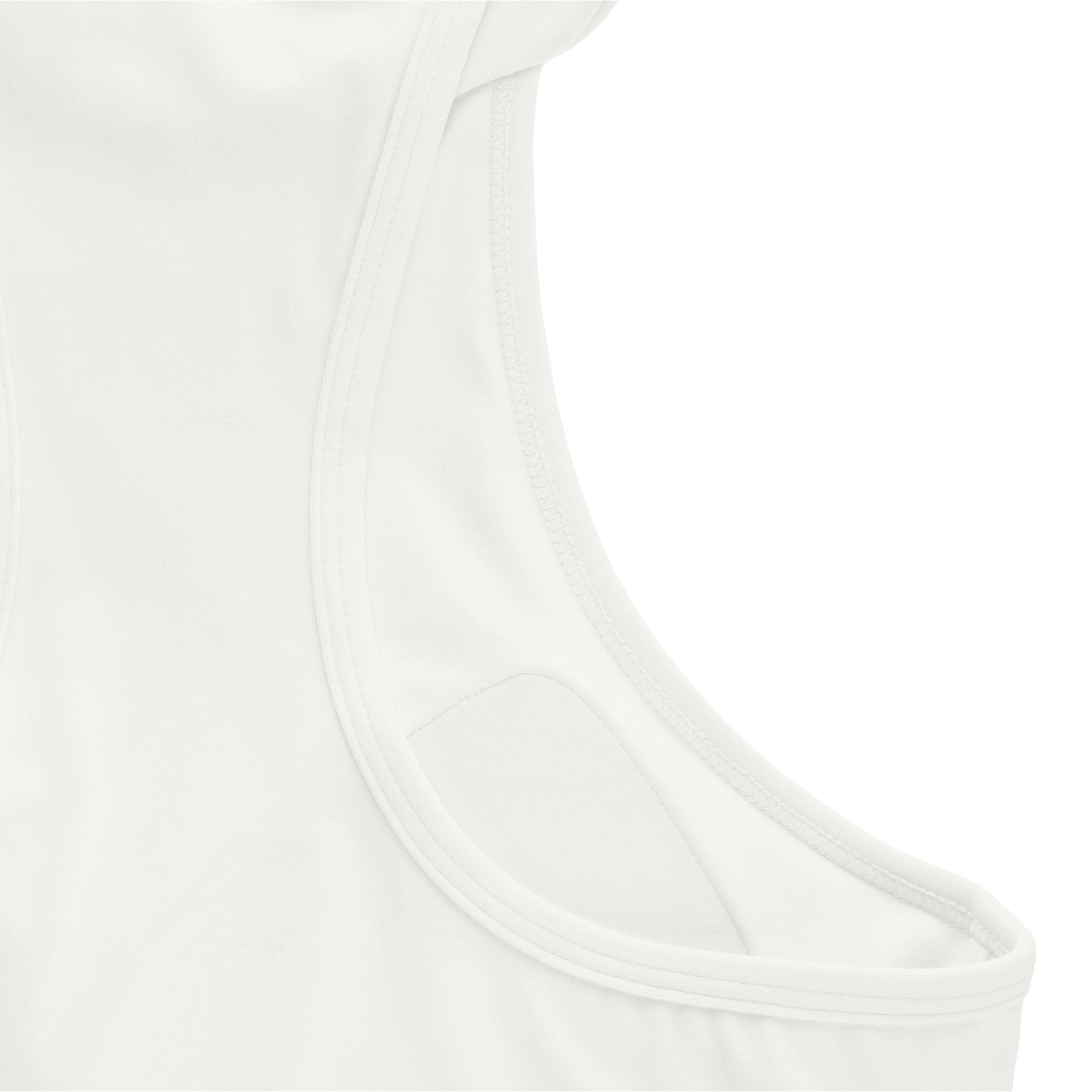 Women's activewear halter padded top in white colour