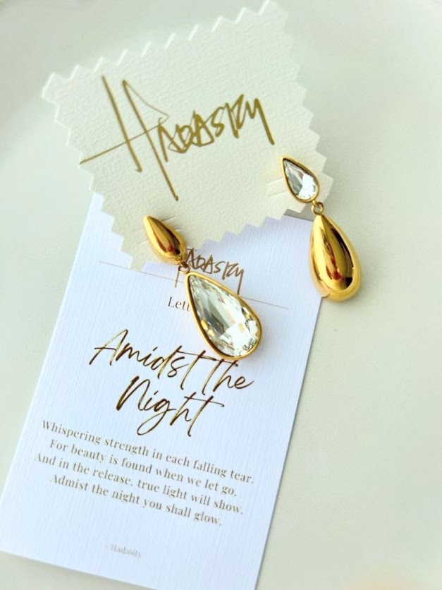 Women's 18K gold plated stainless steel stud earrings