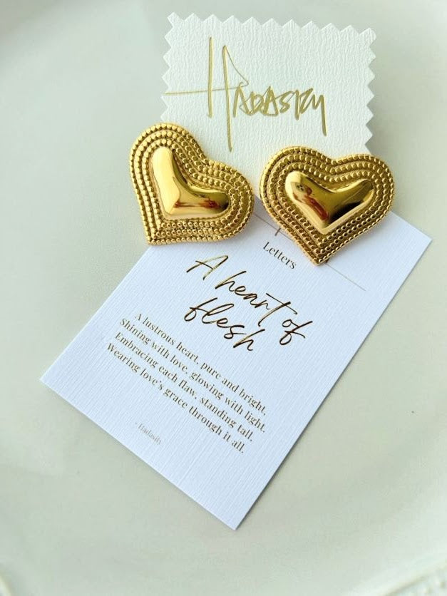 Women's 18K gold plated stainless steel stud earrings