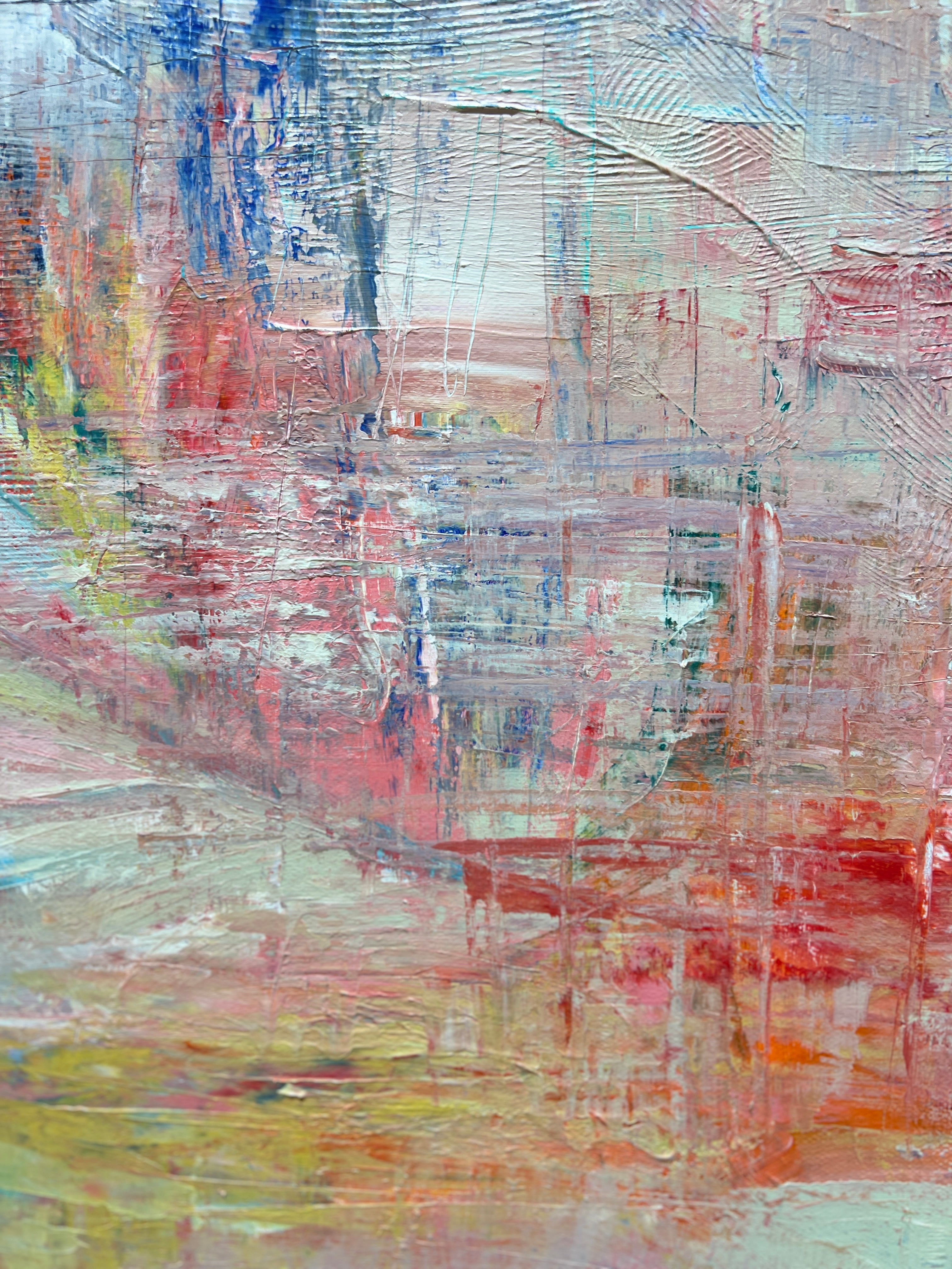 Abstract painting with a variety of colors and textures