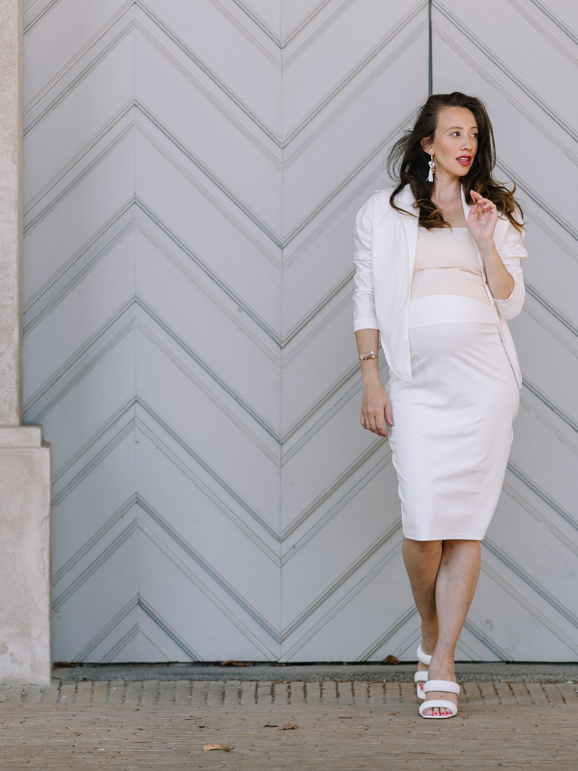 Women's white multiway midi skirt