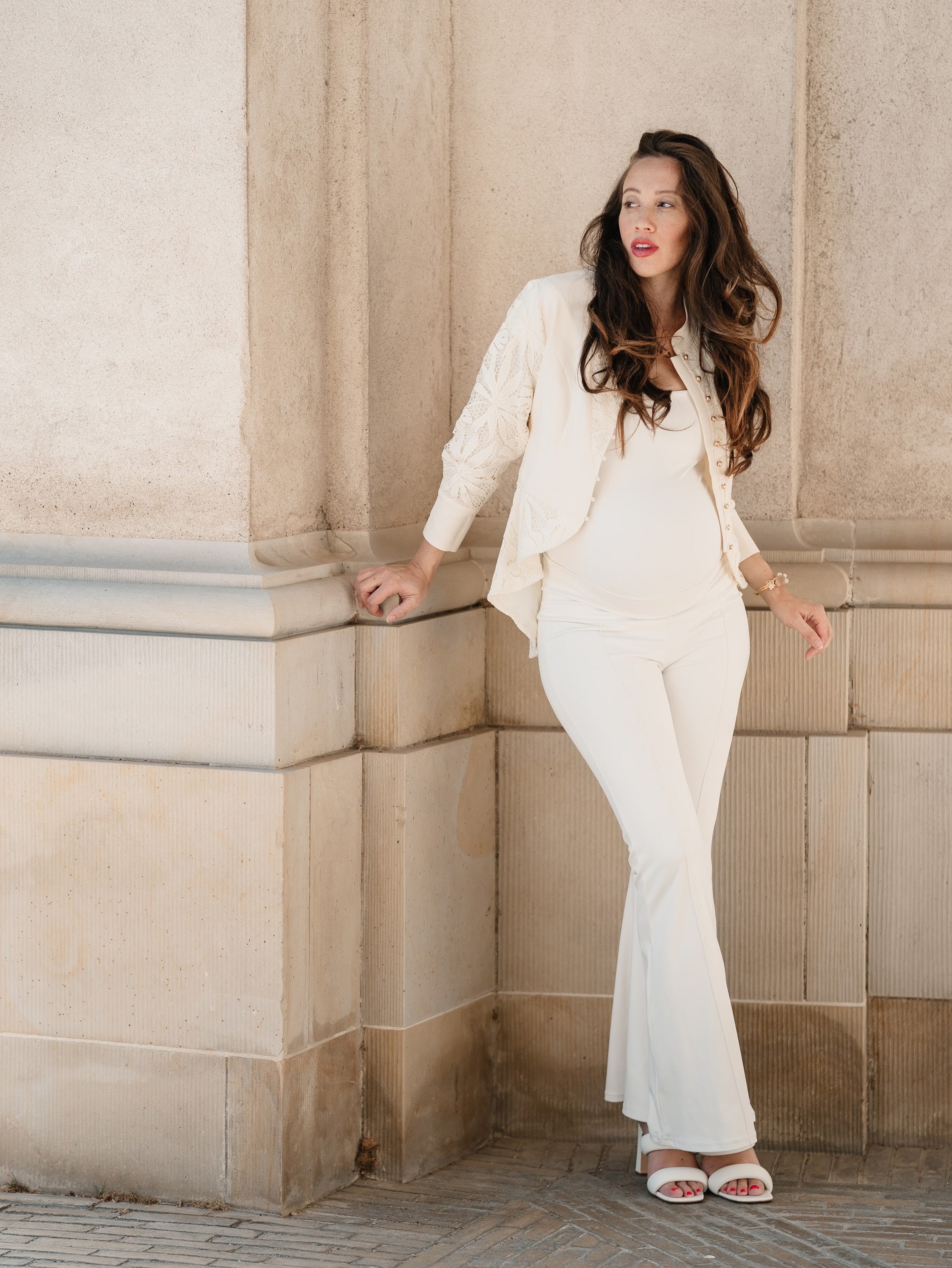 Women's white activewear pants