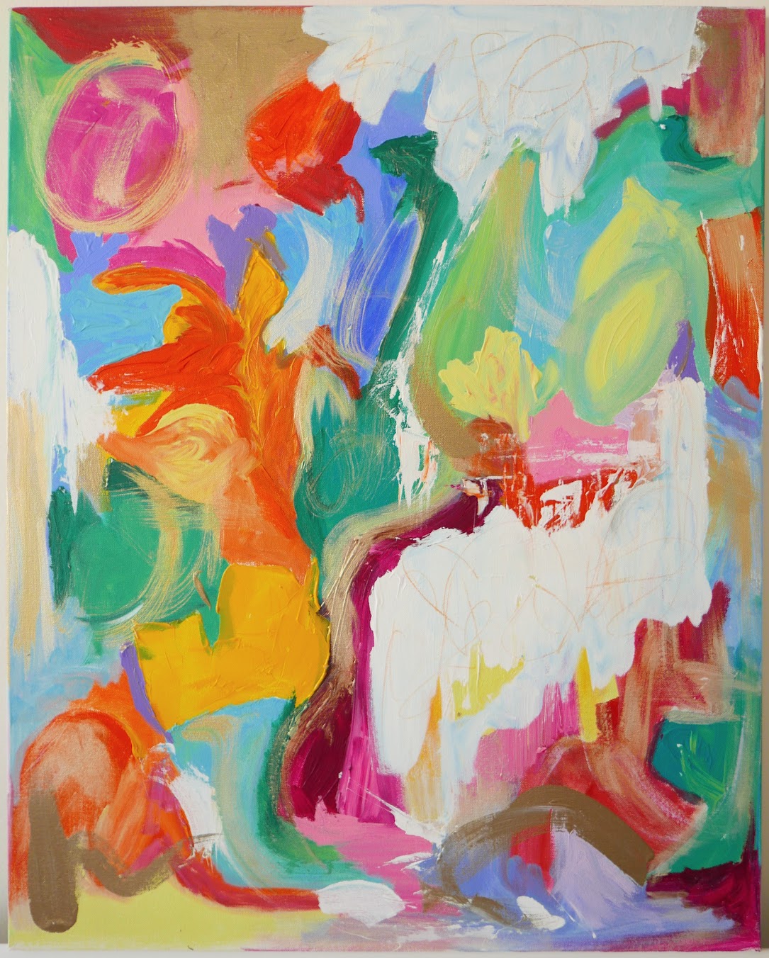 Abstract acrylic original art painting on canvas by Singaporean artist Hadassah Lau on sale at Tanglin Mall Singapore Hadasity