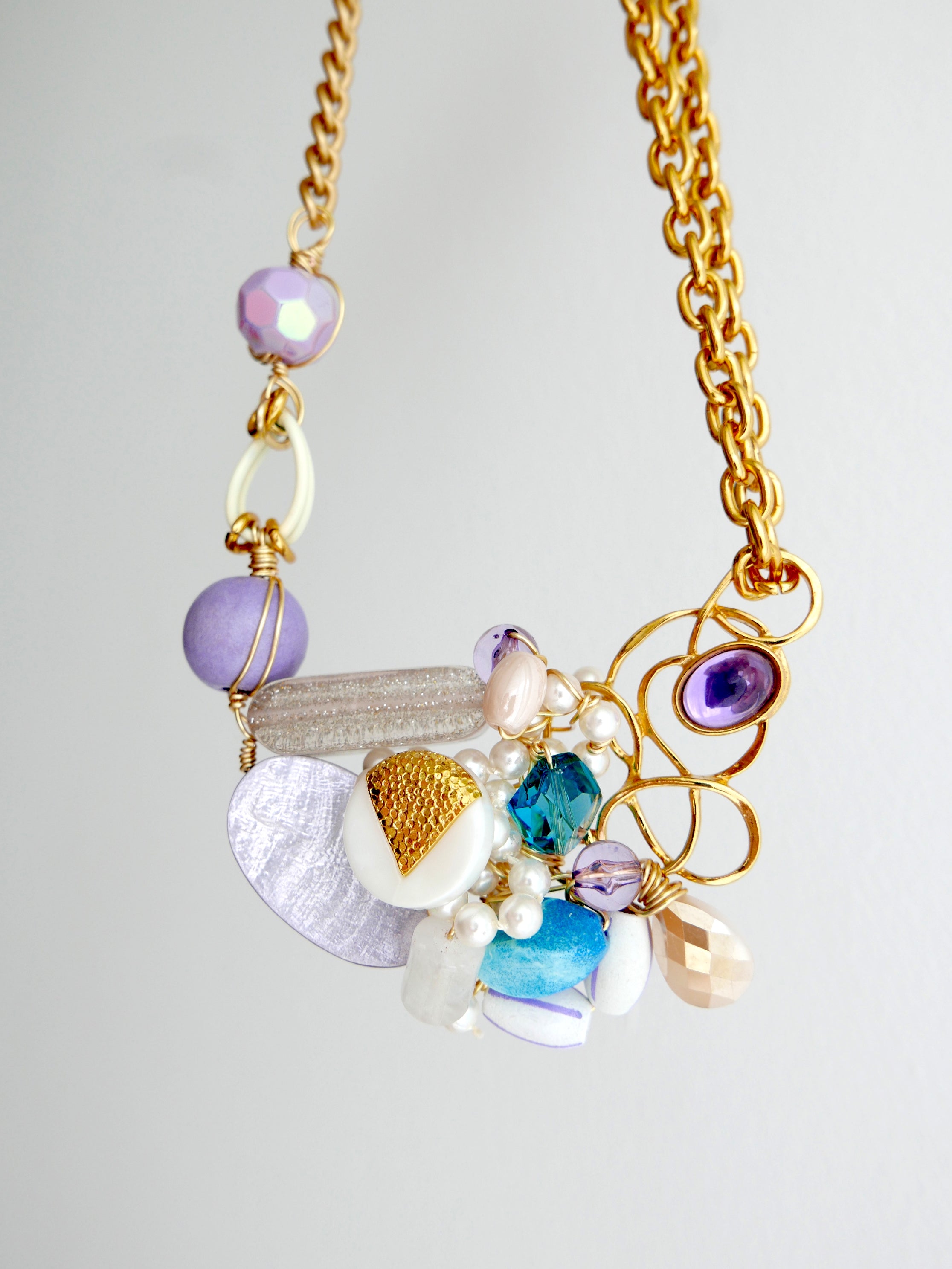 Women's art jewelry statement necklace