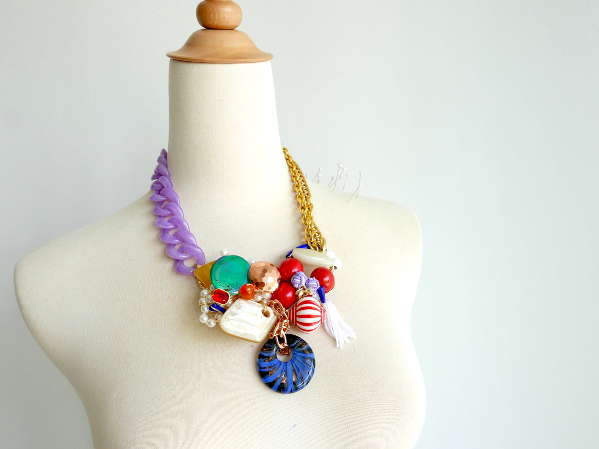 Women's art jewelry statement necklace