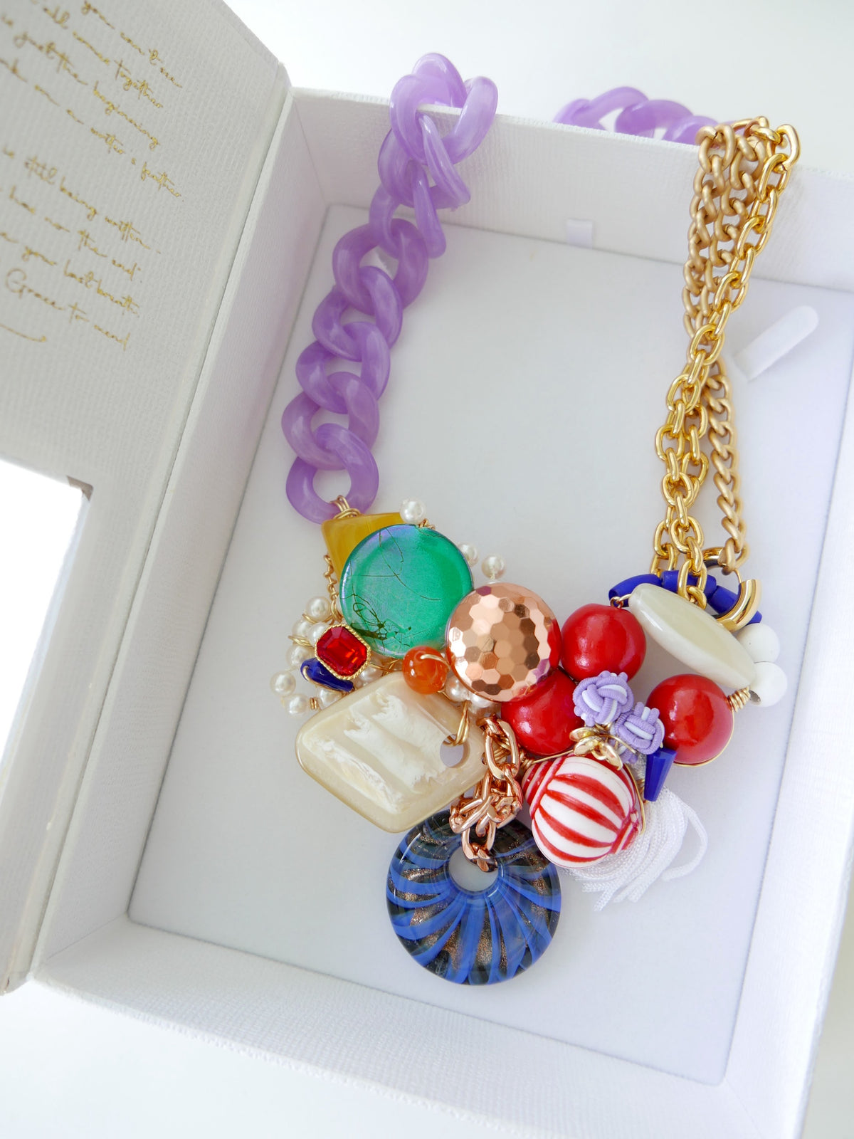 Women's art jewelry statement necklace