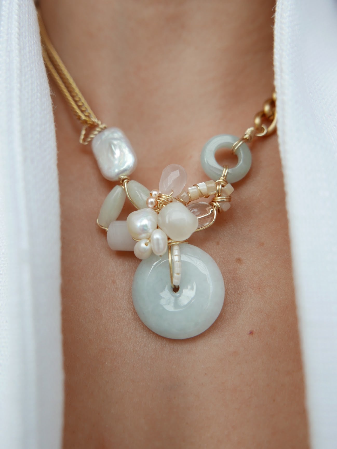 Wired For Legacy | Green Jade Doughnut Necklace