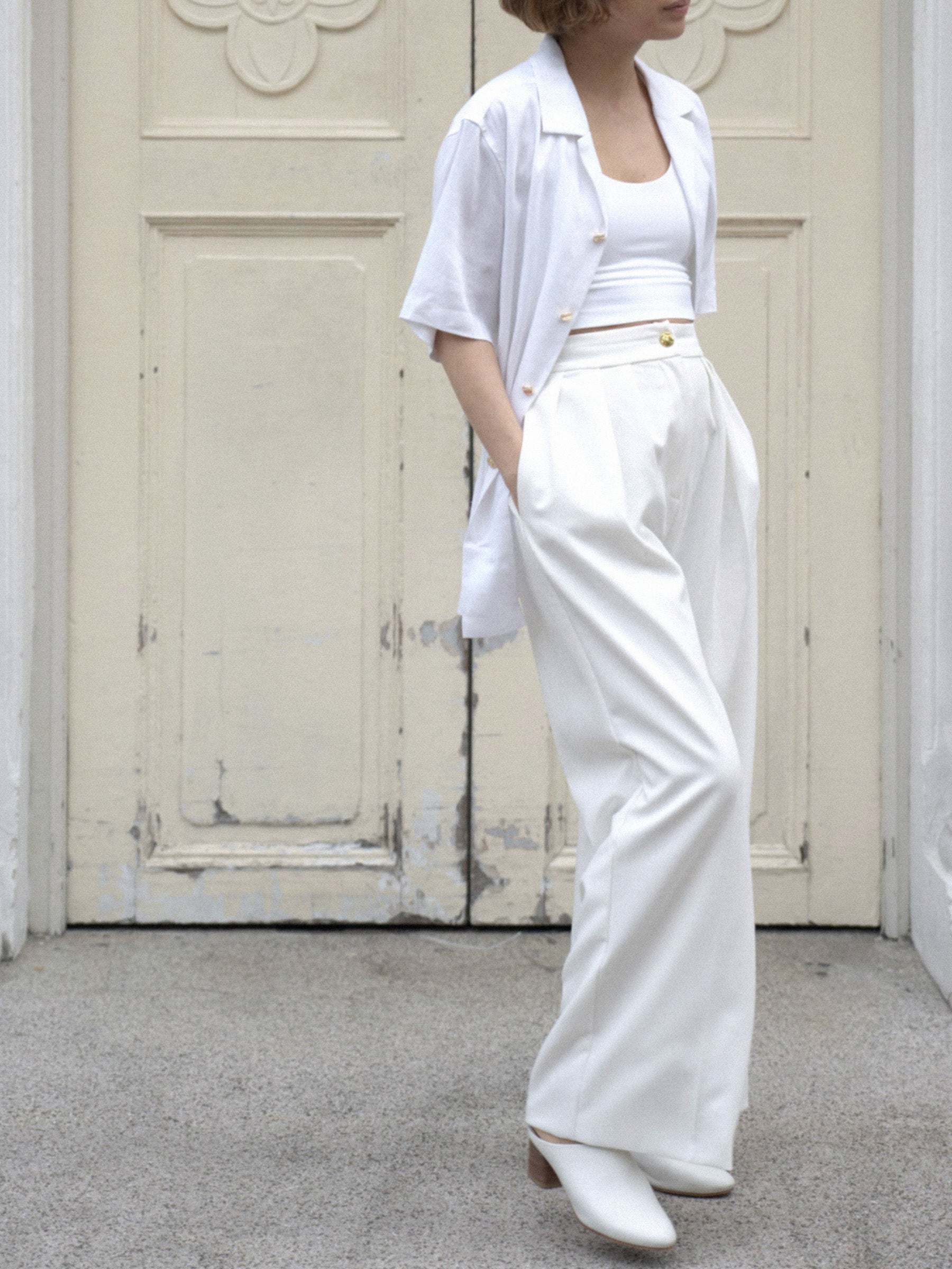 The One | White High-waist Tailored Pants
