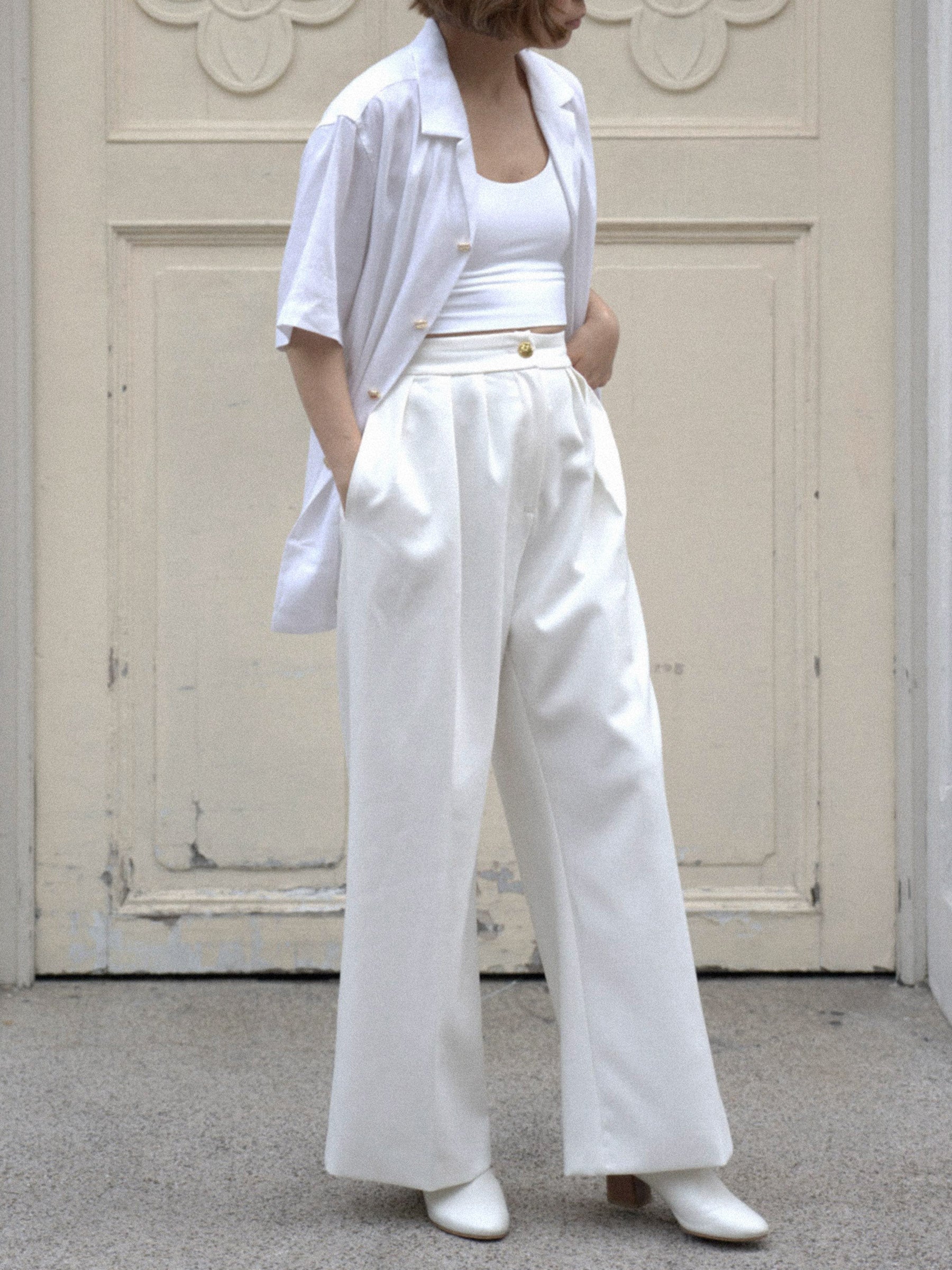The One | White High-waist Tailored Pants