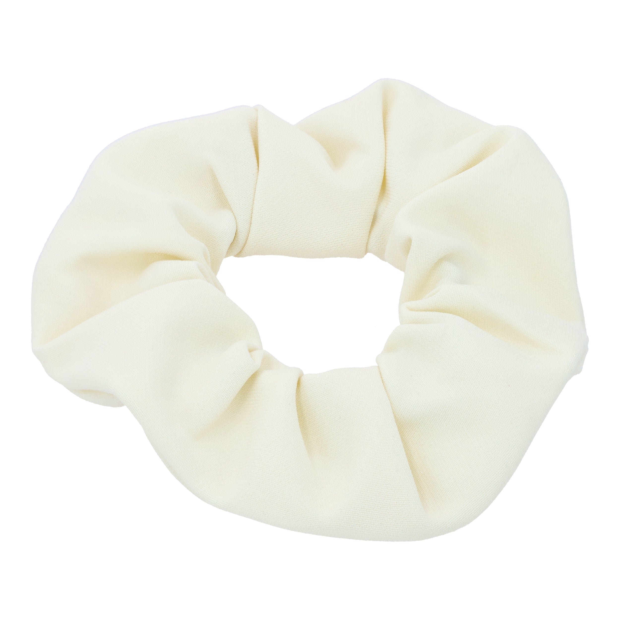 Women's white high quality classy elegant hair tie scrunchie accessory.