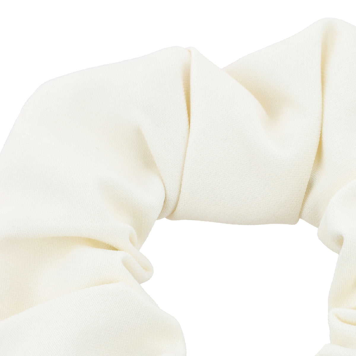 Women's white high quality classy elegant hair tie scrunchie accessory.