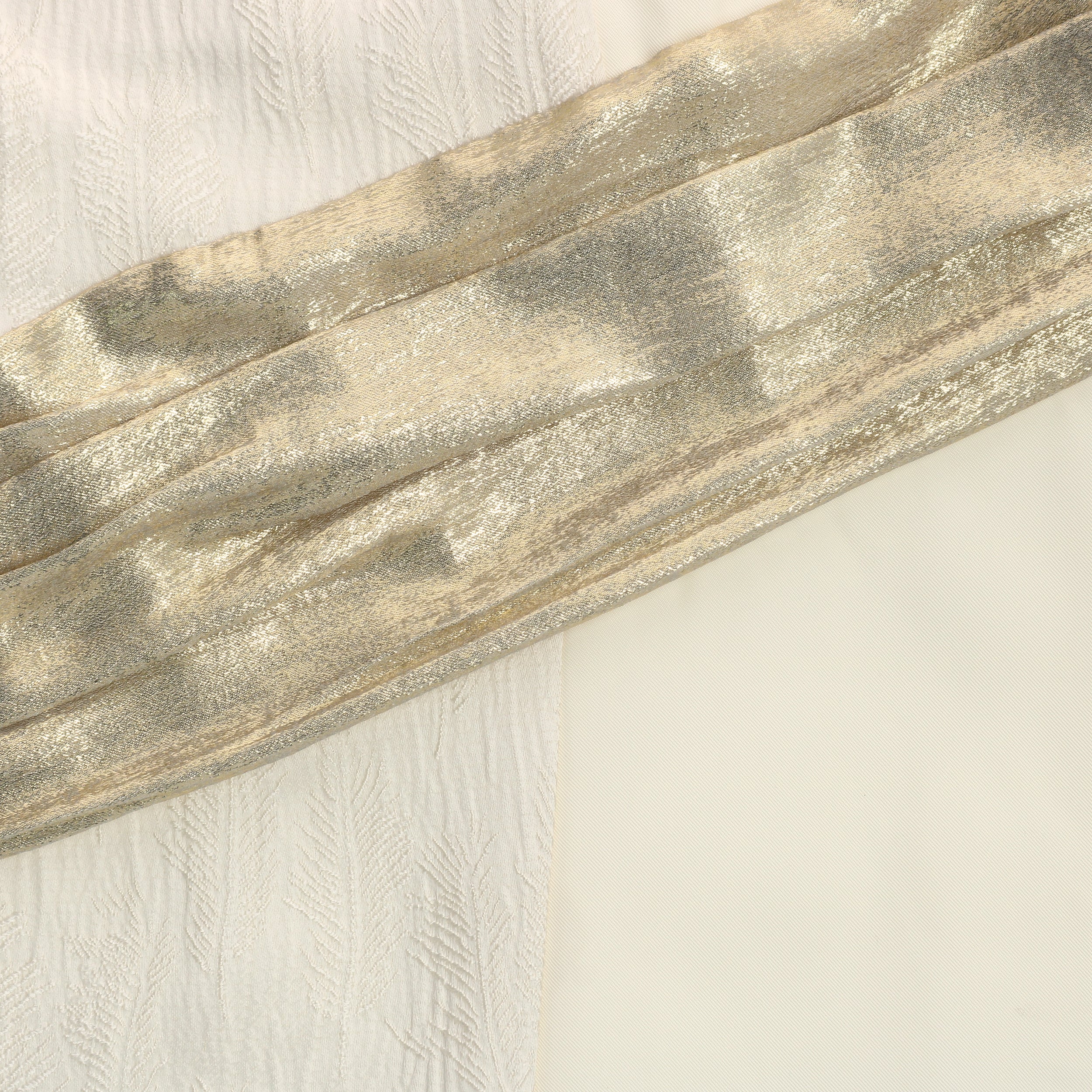 Metamorphosis | Gold Folds With Feather Texture Detail Outerwear Jacket