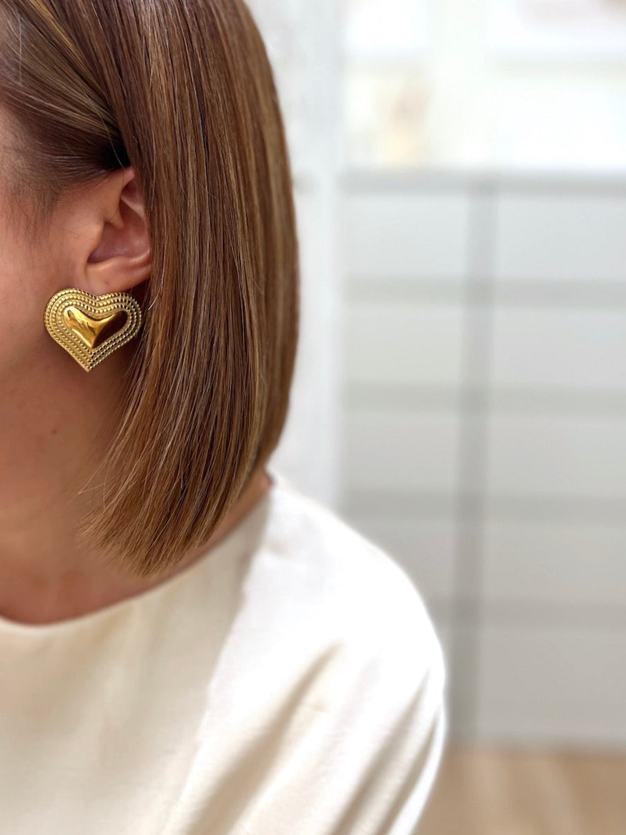 Women's 18K gold plated stainless steel stud earrings