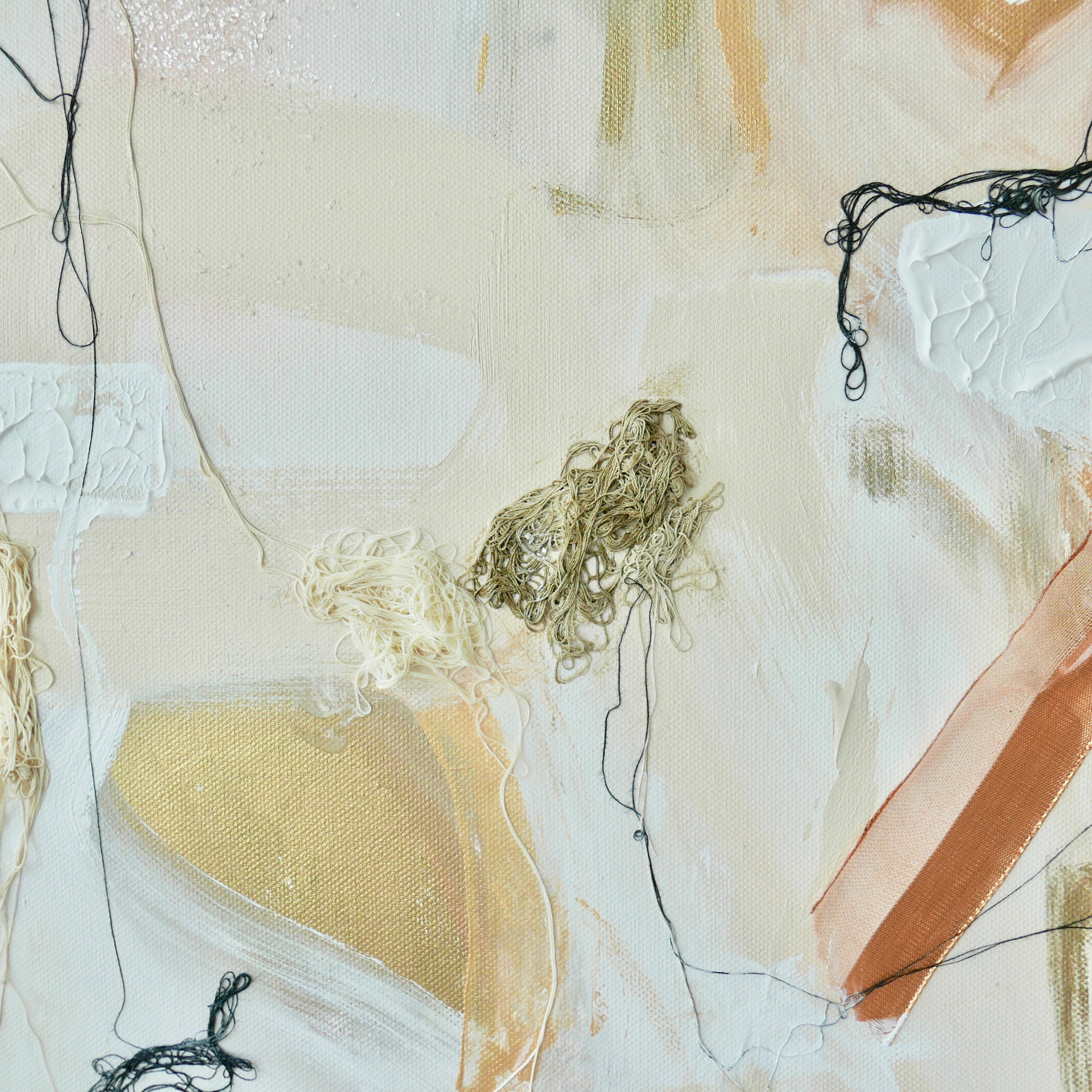 Abstract mixed media original art on canvas titled 'Freely And Lightly II' by Singaporean artist Hadassah Lau on sale at Hadasity, in Tanglin Mall, Singapore.