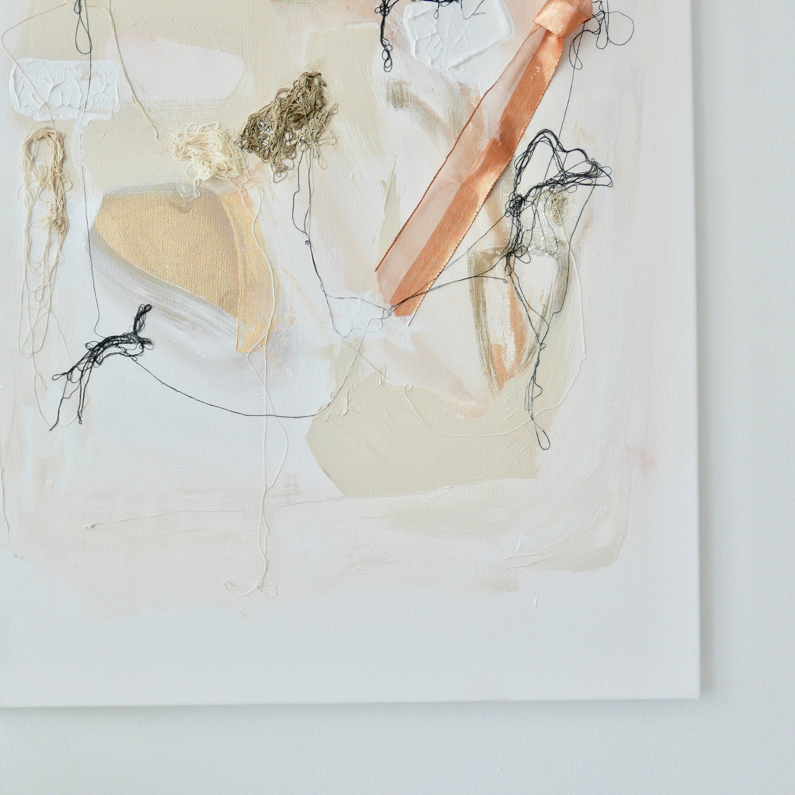 Abstract mixed media original art on canvas titled 'Freely And Lightly II' by Singaporean artist Hadassah Lau on sale at Hadasity, in Tanglin Mall, Singapore.