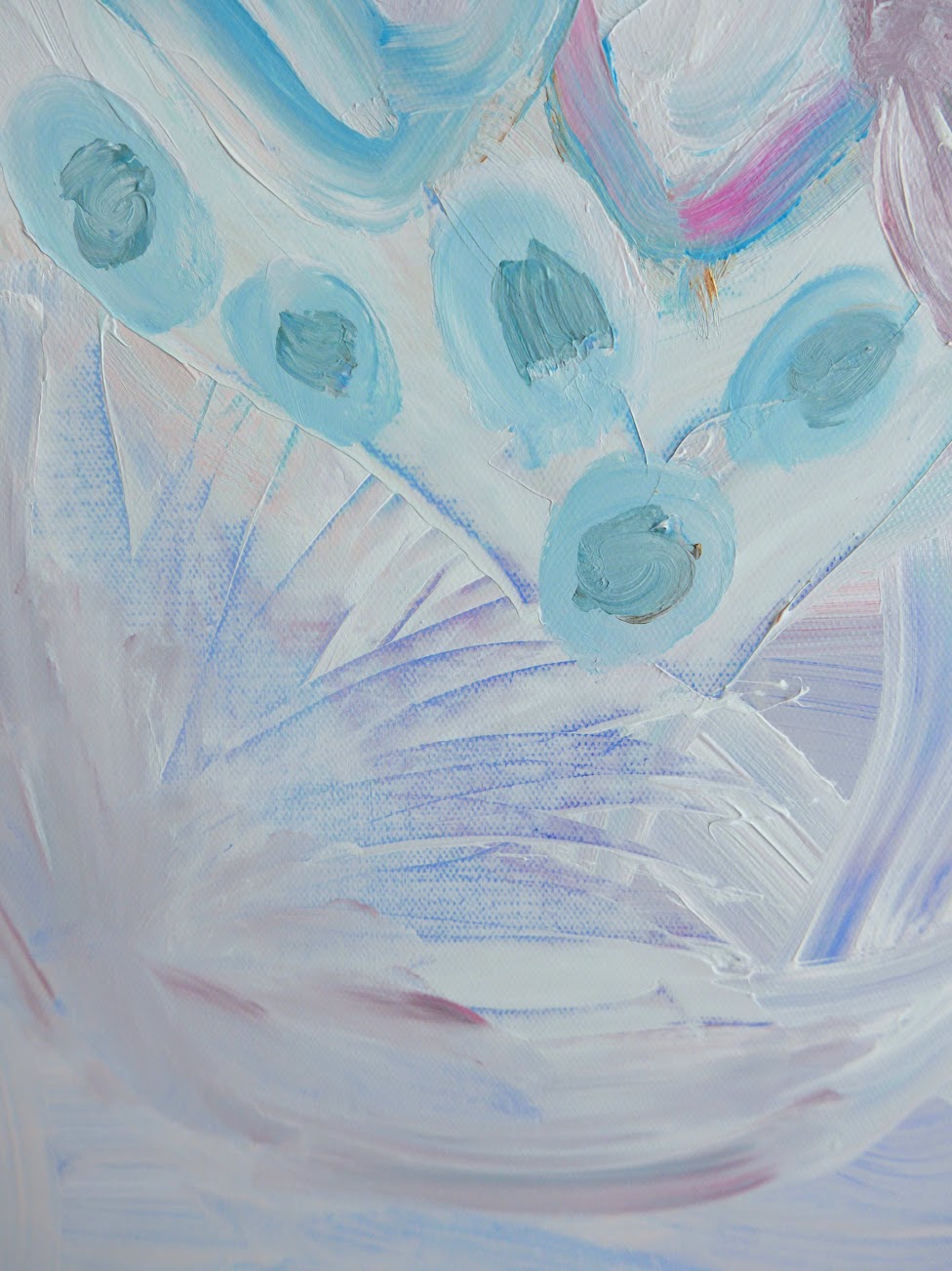 Abstract acrylic original art painting on canvas titled 'Made to Bloom' by Singaporean artist Hadassah Lau on sale at Hadasity, in Tanglin Mall, Singapore.