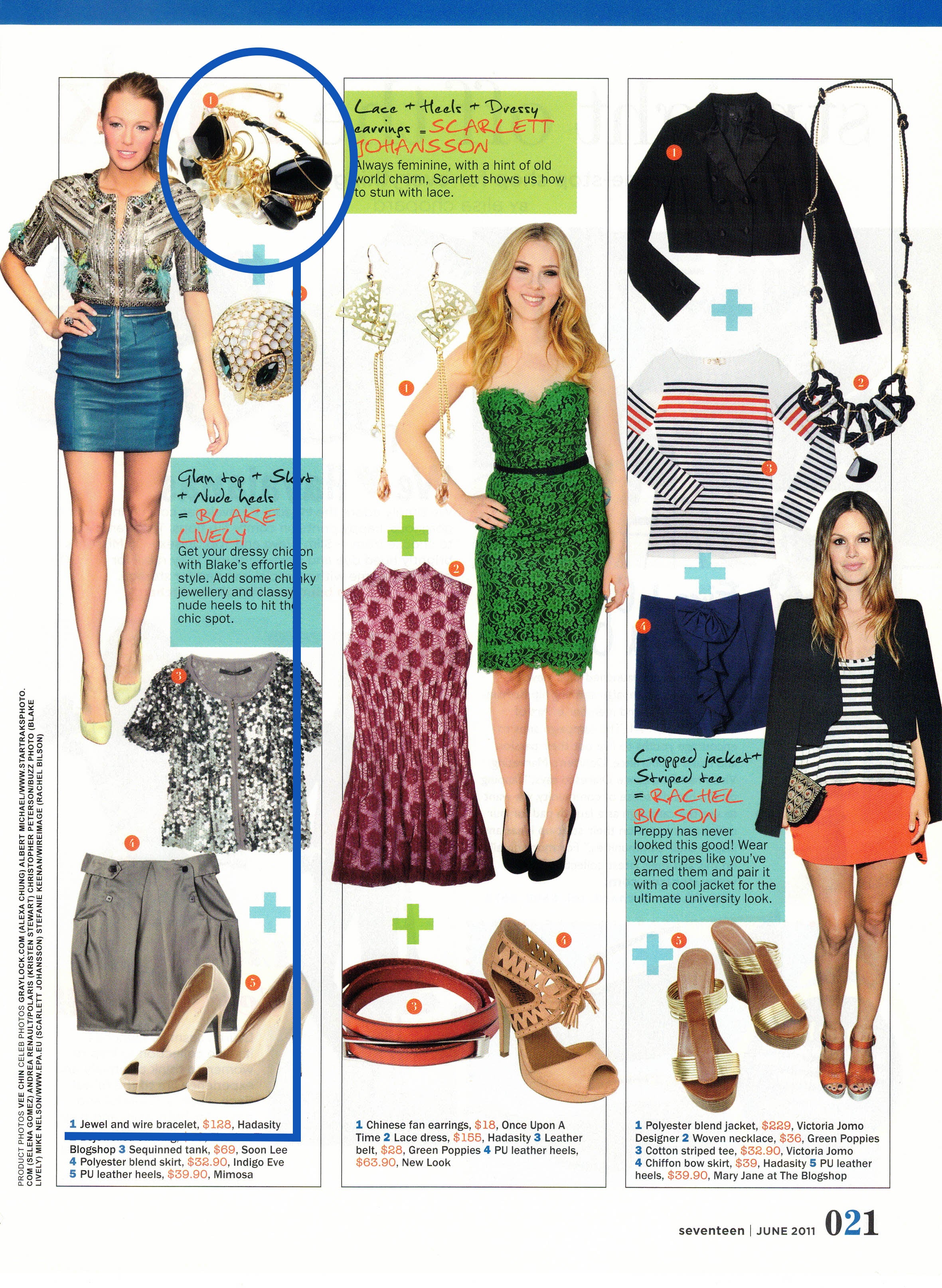 2011 June Hadasity wearable art wired jewellery cuff bracelet featured on Seventeen Singapore magazine