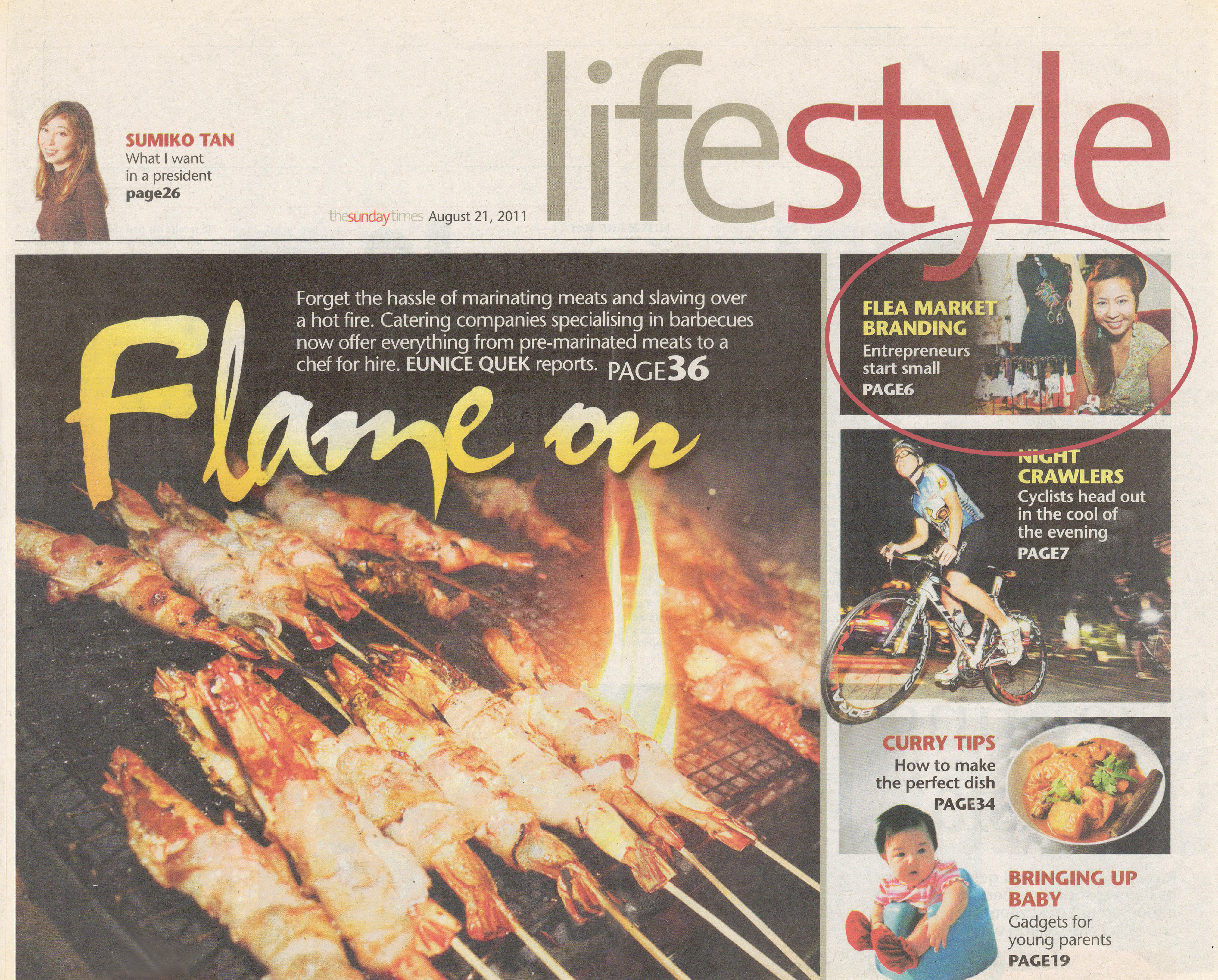 2011 August Hadassah Lau of Hadasity featured on The Sunday Times - Lifestyle