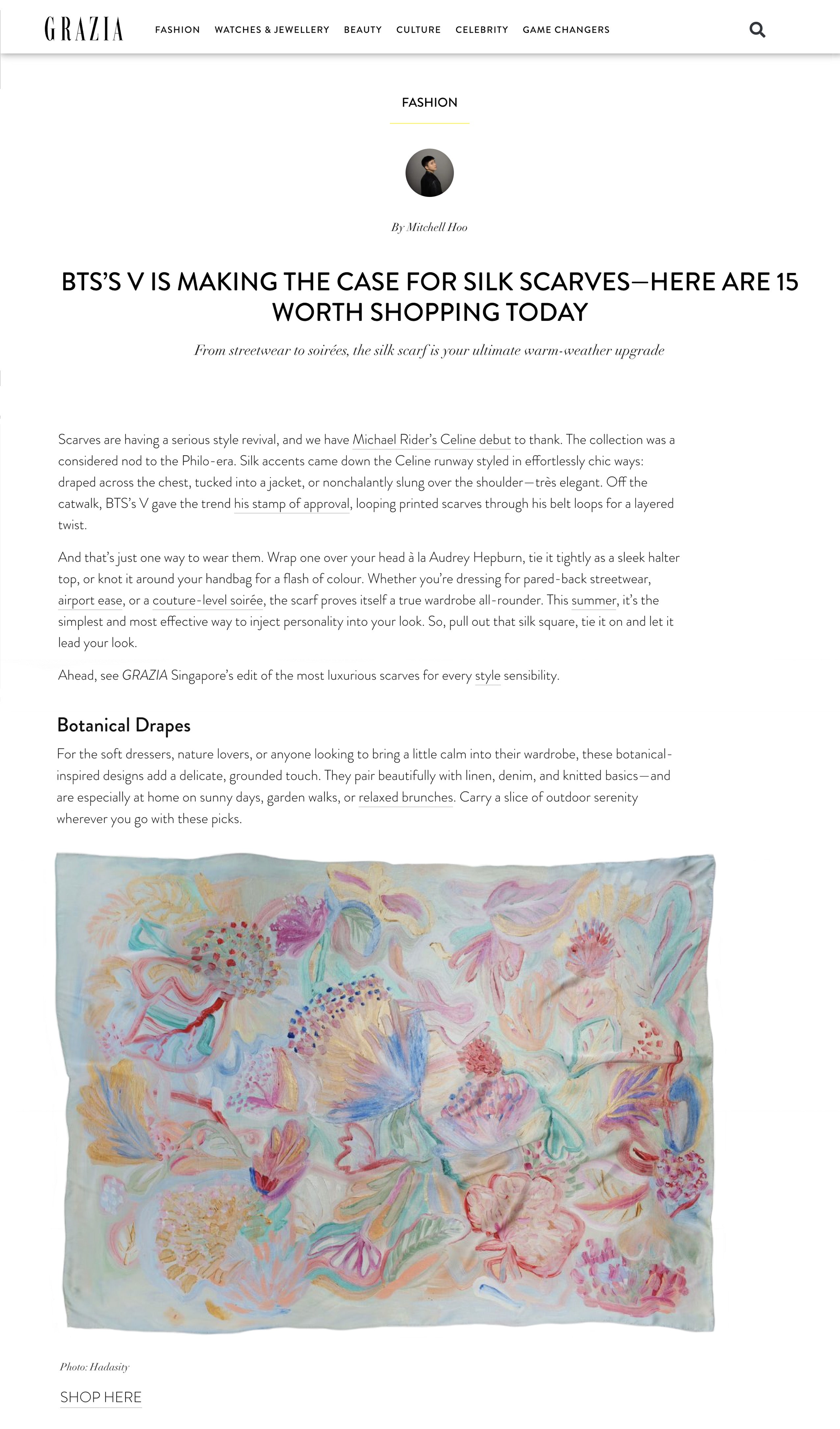 2025 July Hadasity featured on Grazia.sg