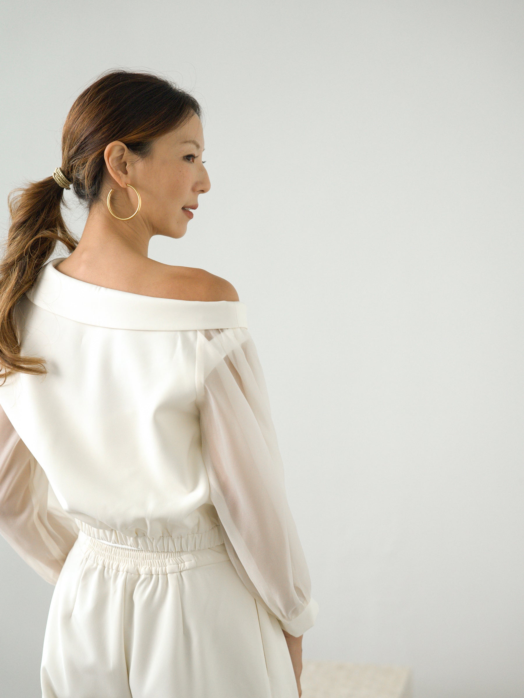 Three-In-One | Multiway Ivory Outerwear Top