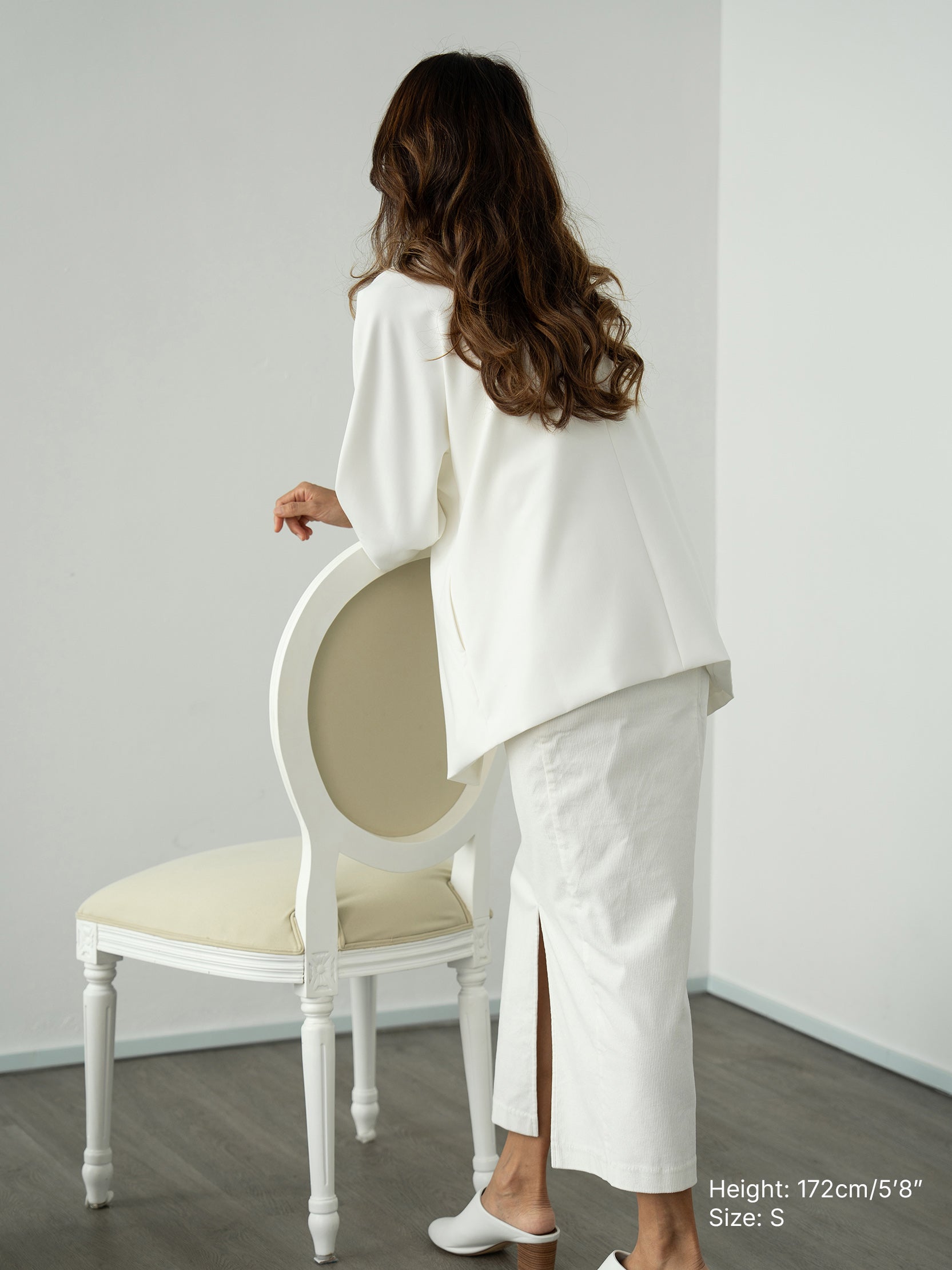 Suited Up Outerwear Blazer Jacket (Side Pockets) | White