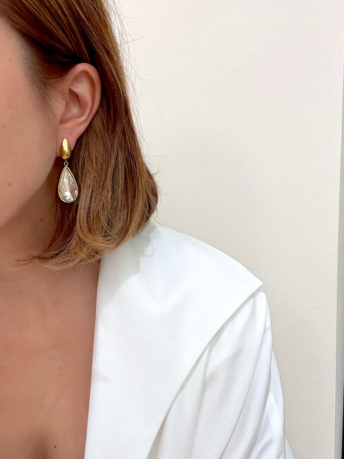 Women's 18K gold plated stainless steel stud earrings