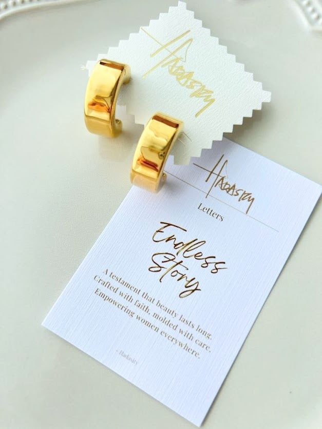 Women's 18K gold plated stainless steel stud earrings