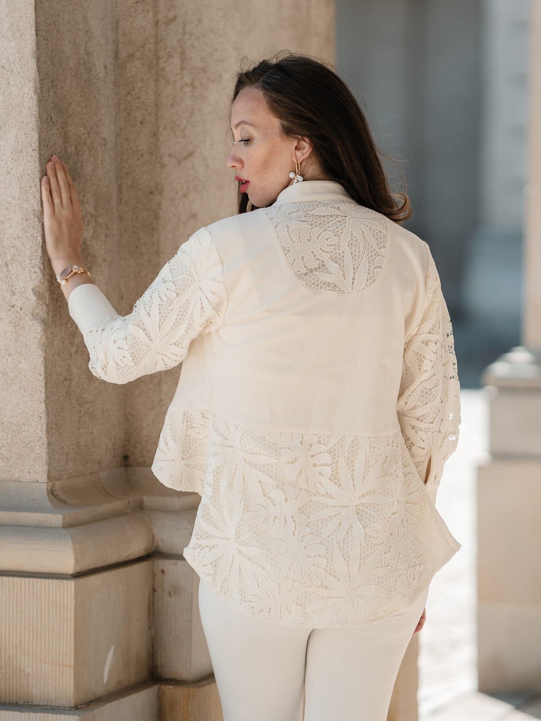 Little Details | Ivory Lace Detail Jacket