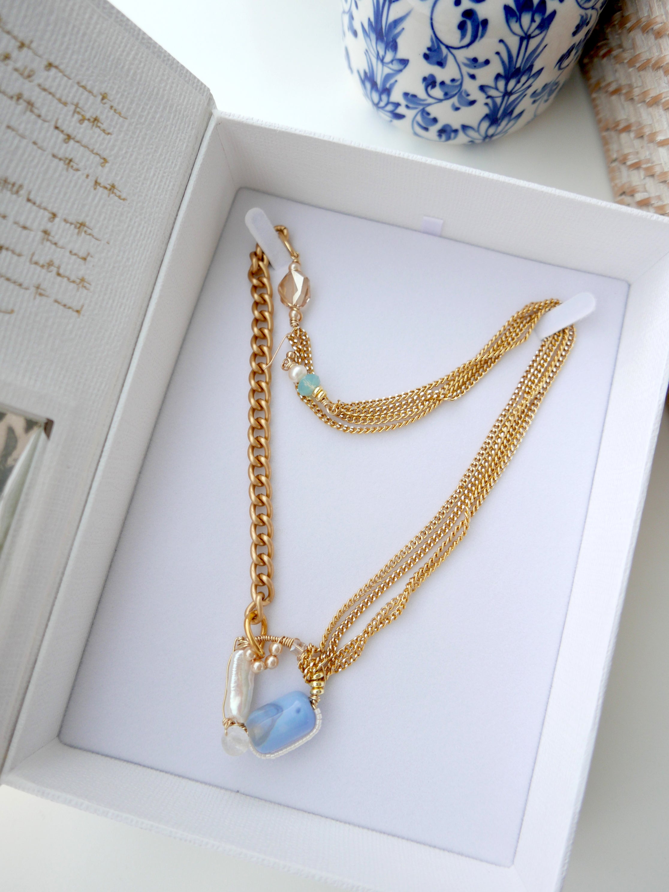 Women's drop crystal necklace
