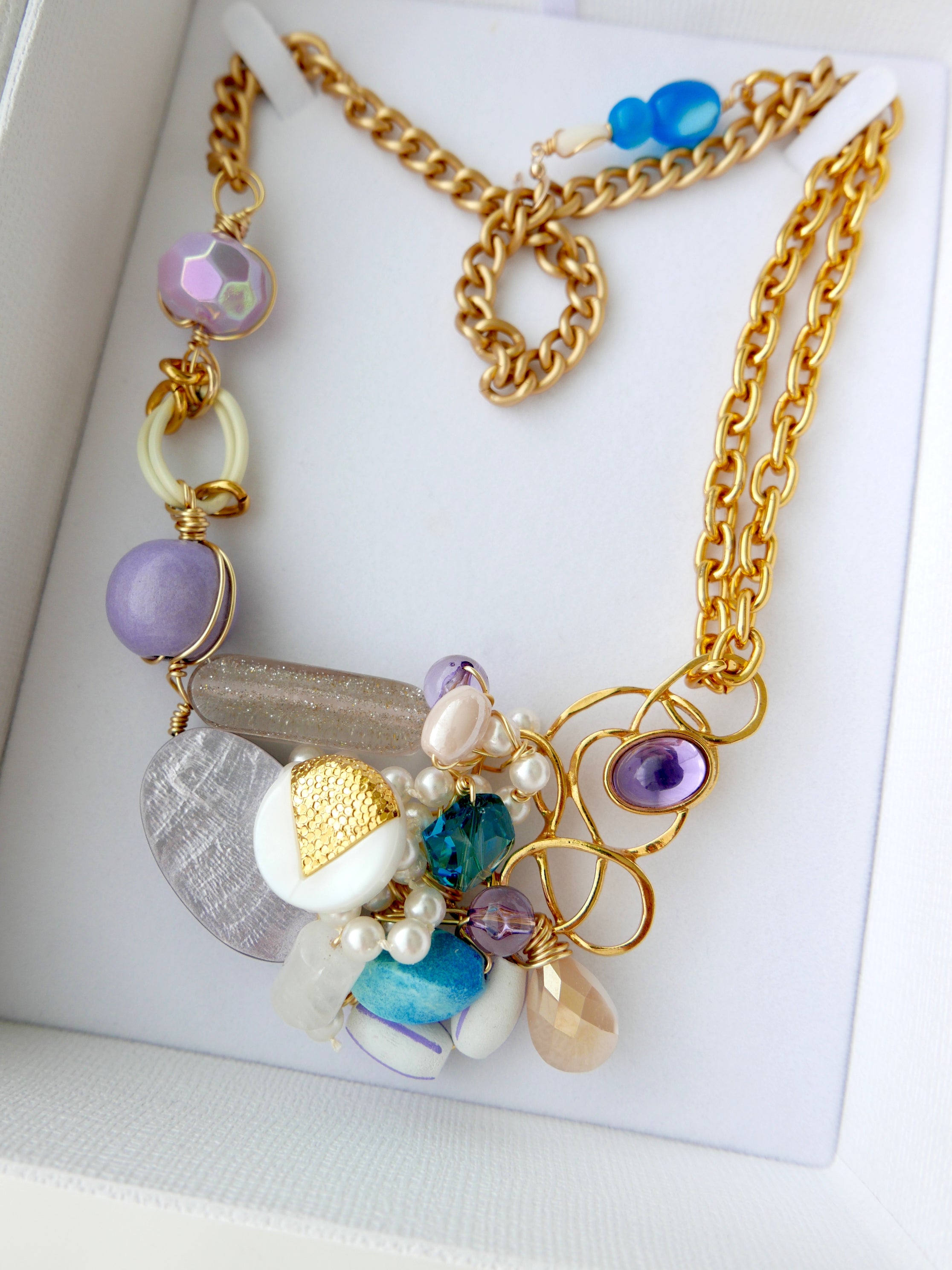 Women's art jewelry statement necklace