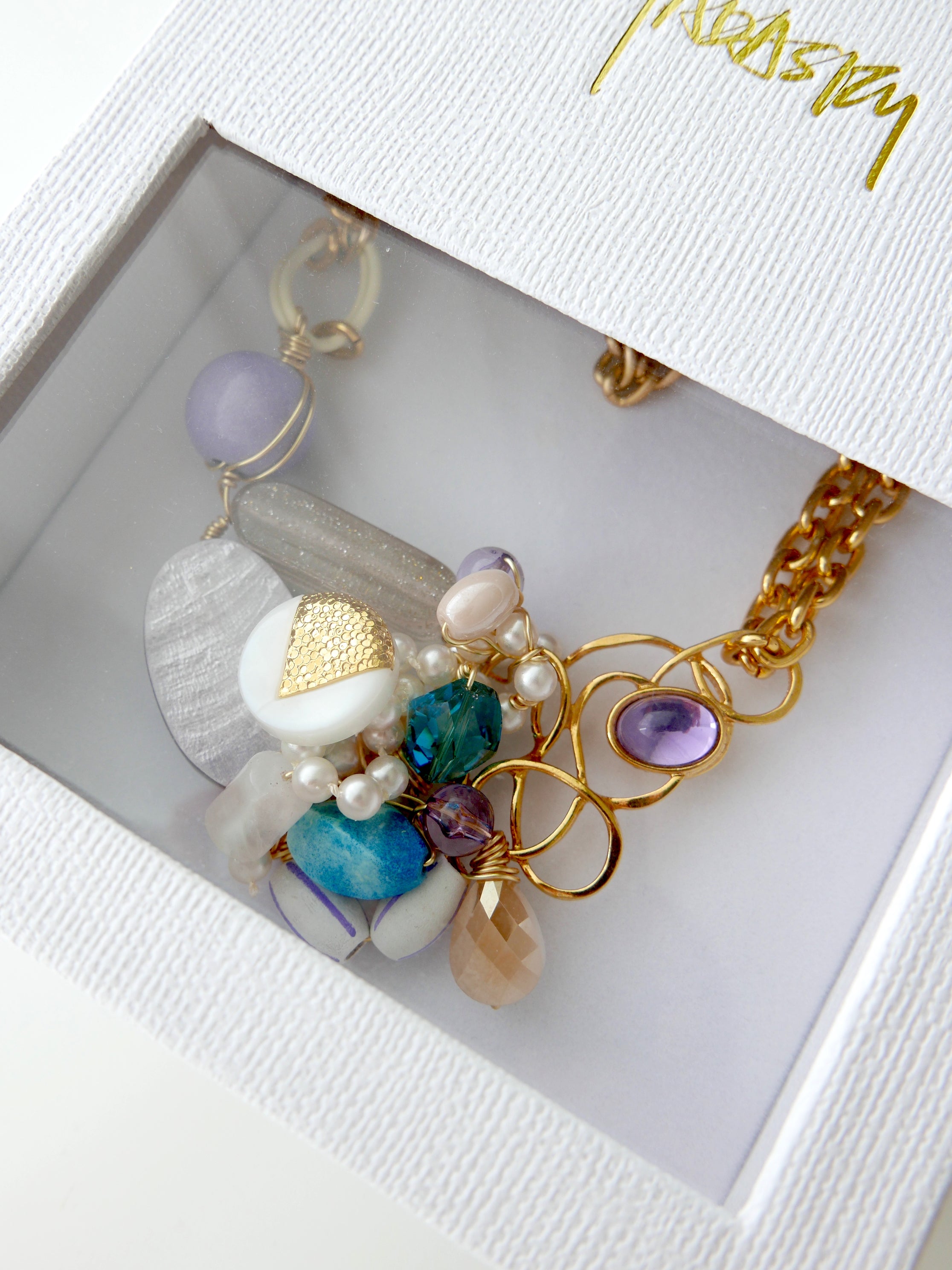 Women's art jewelry statement necklace