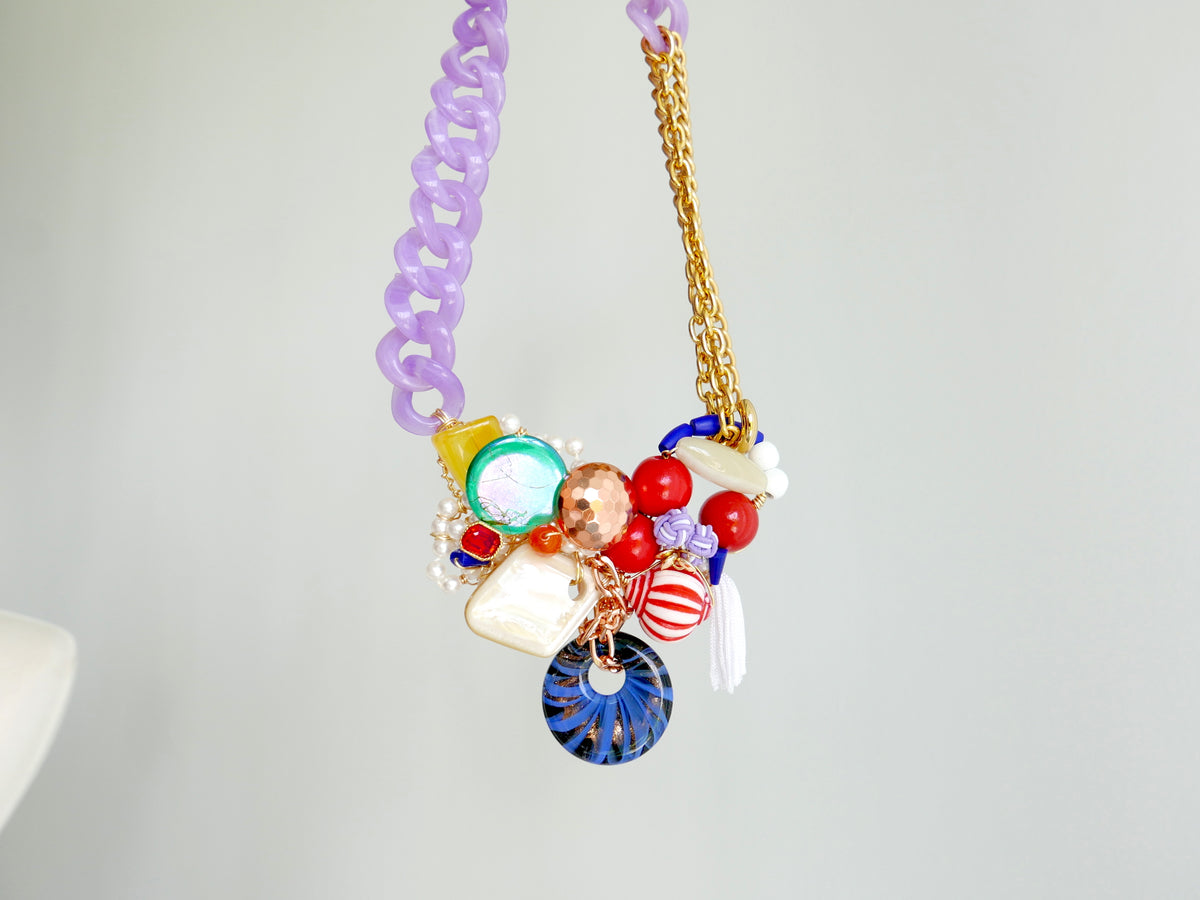 Women's art jewelry statement necklace