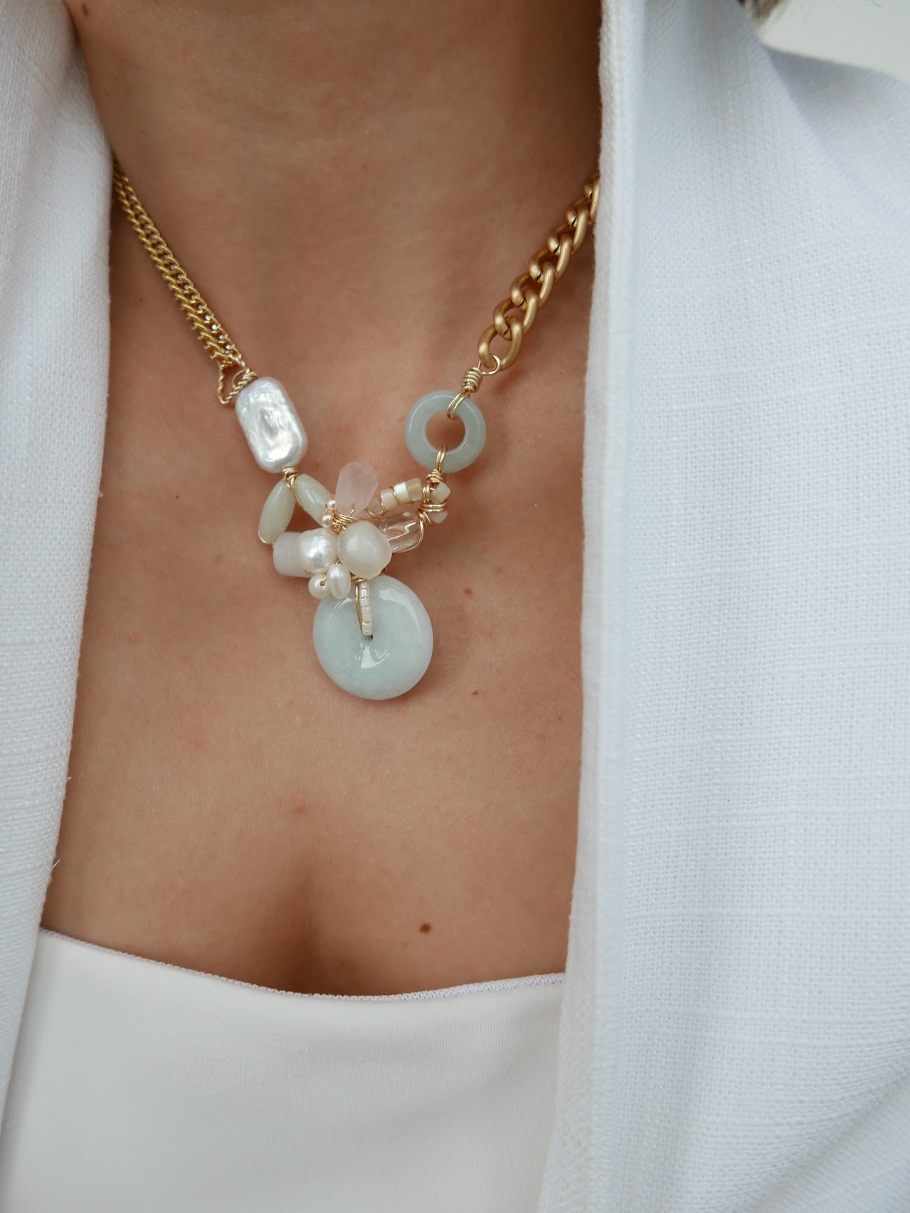 Wired For Legacy | Green Jade Doughnut Necklace