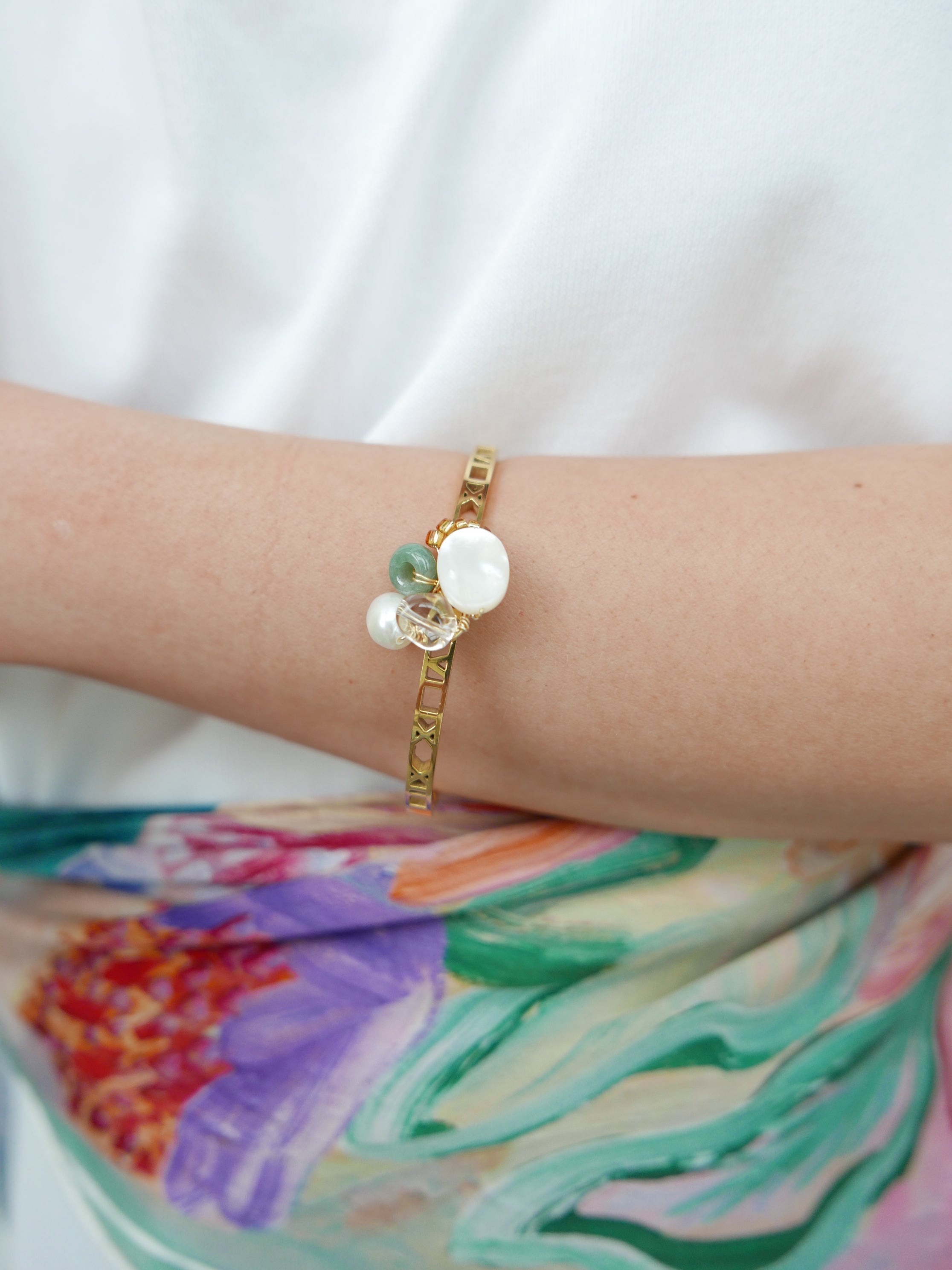 Wired For Light | Jade Quartz Bangle