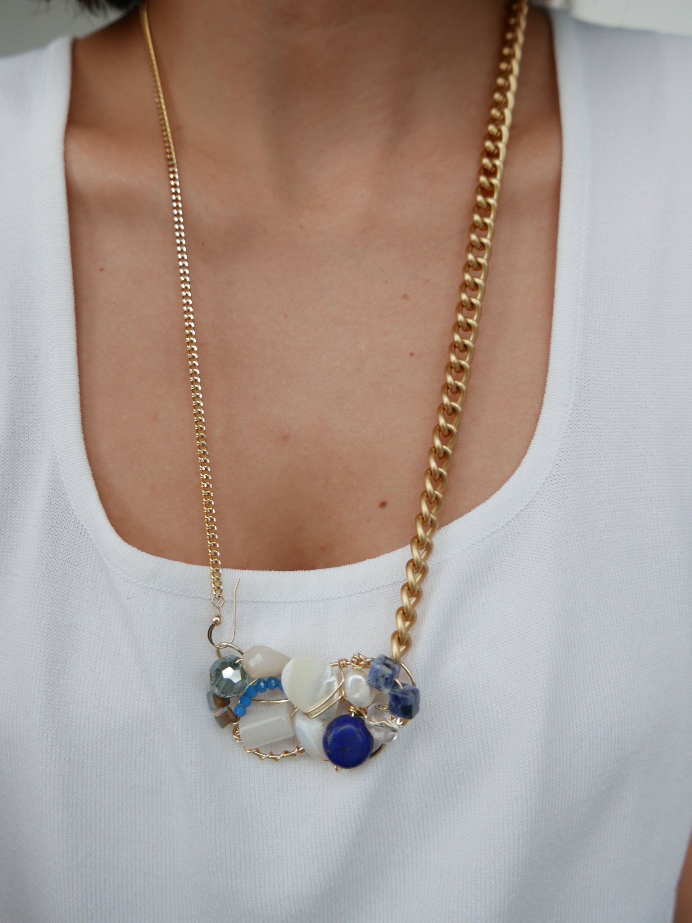 Wired For Grace | Lapis Moonstone Necklace