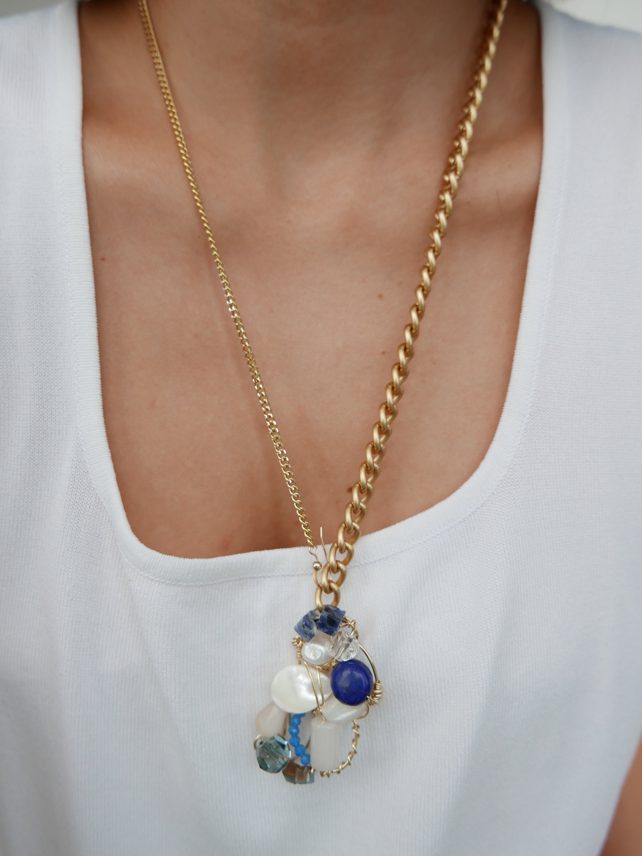 Wired For Grace | Lapis Moonstone Necklace