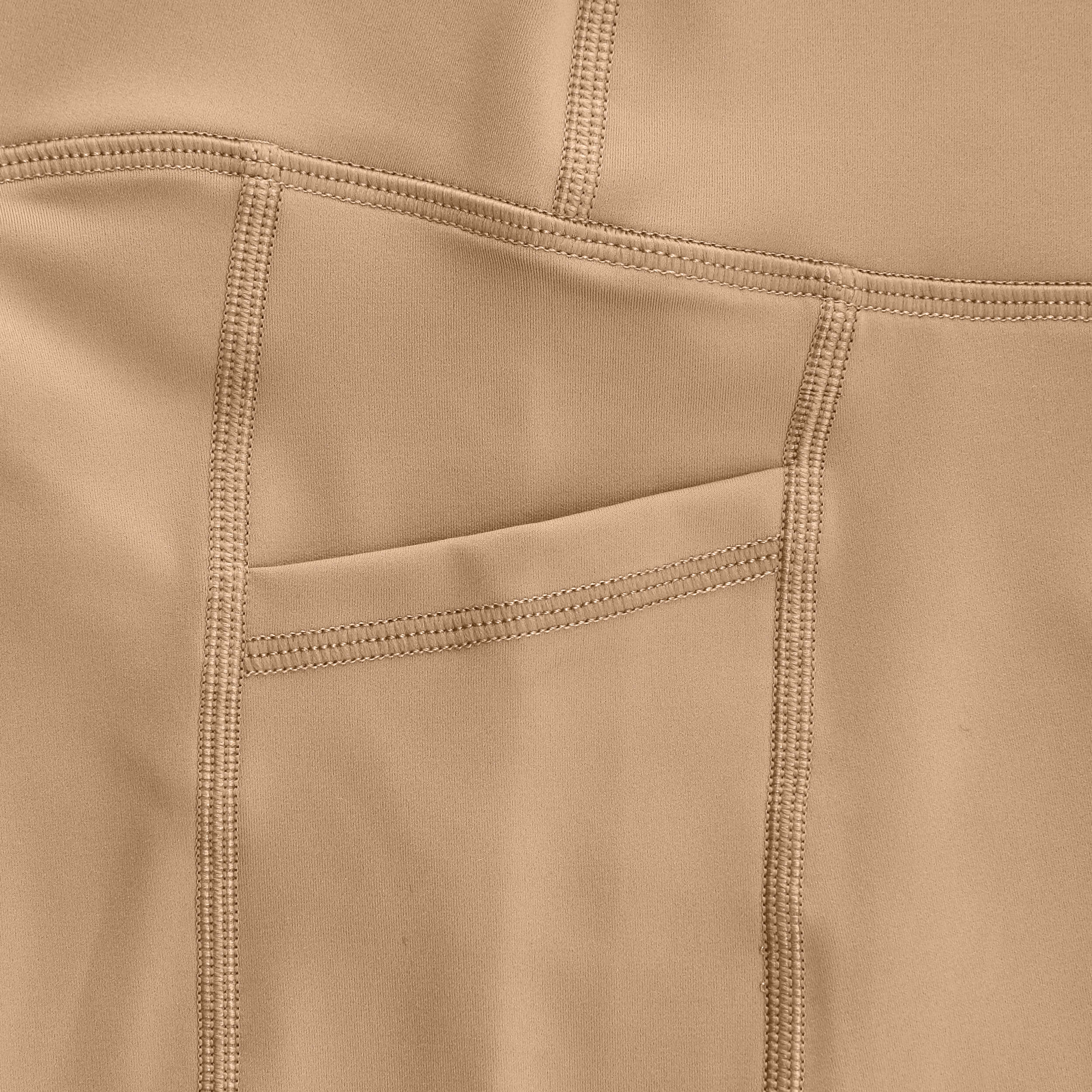 Women's activewear shorts with pockets in caramel colour