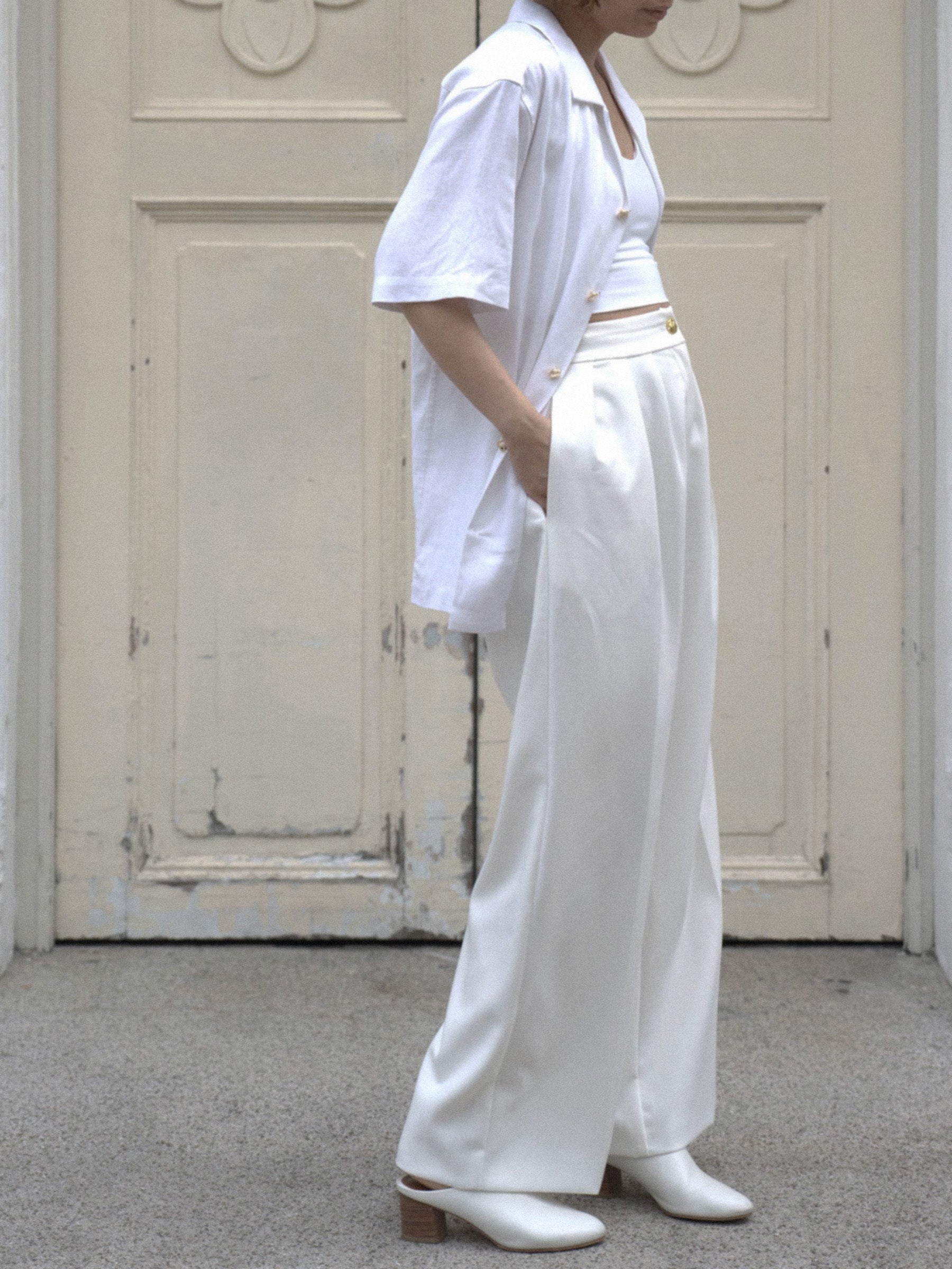 The One | White High-waist Tailored Pants