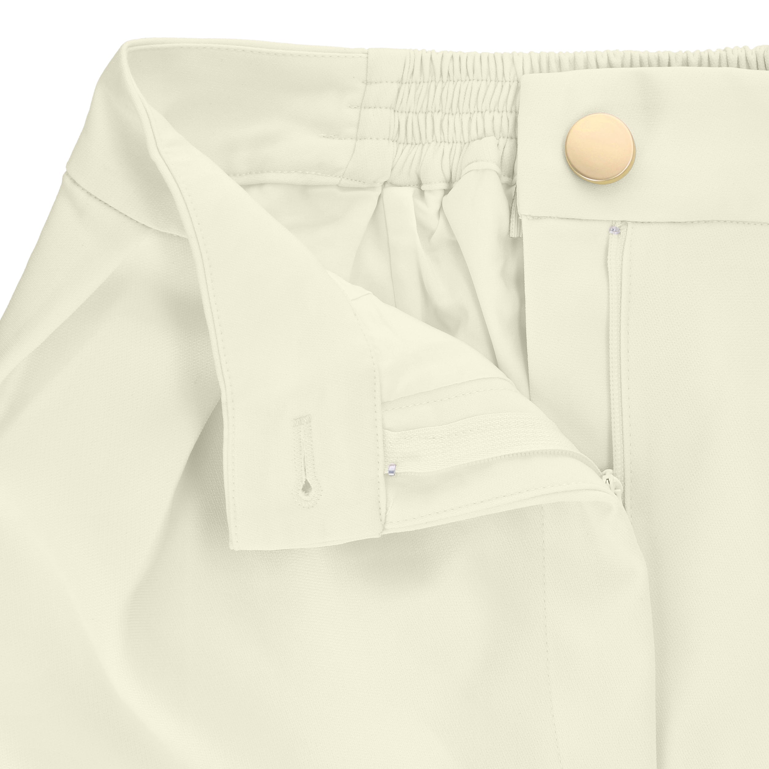 Women's ivory high-waisted relaxed fit pants