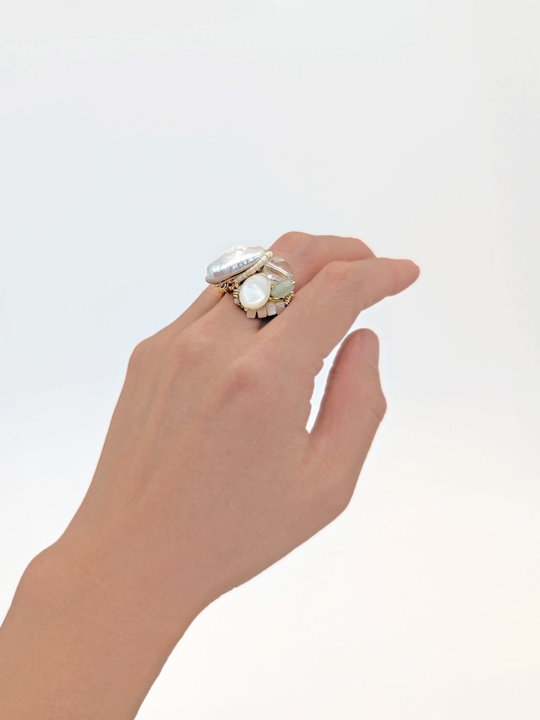 US Size 5 - Crowned With Clarity | Art Ring - One Of A Kind