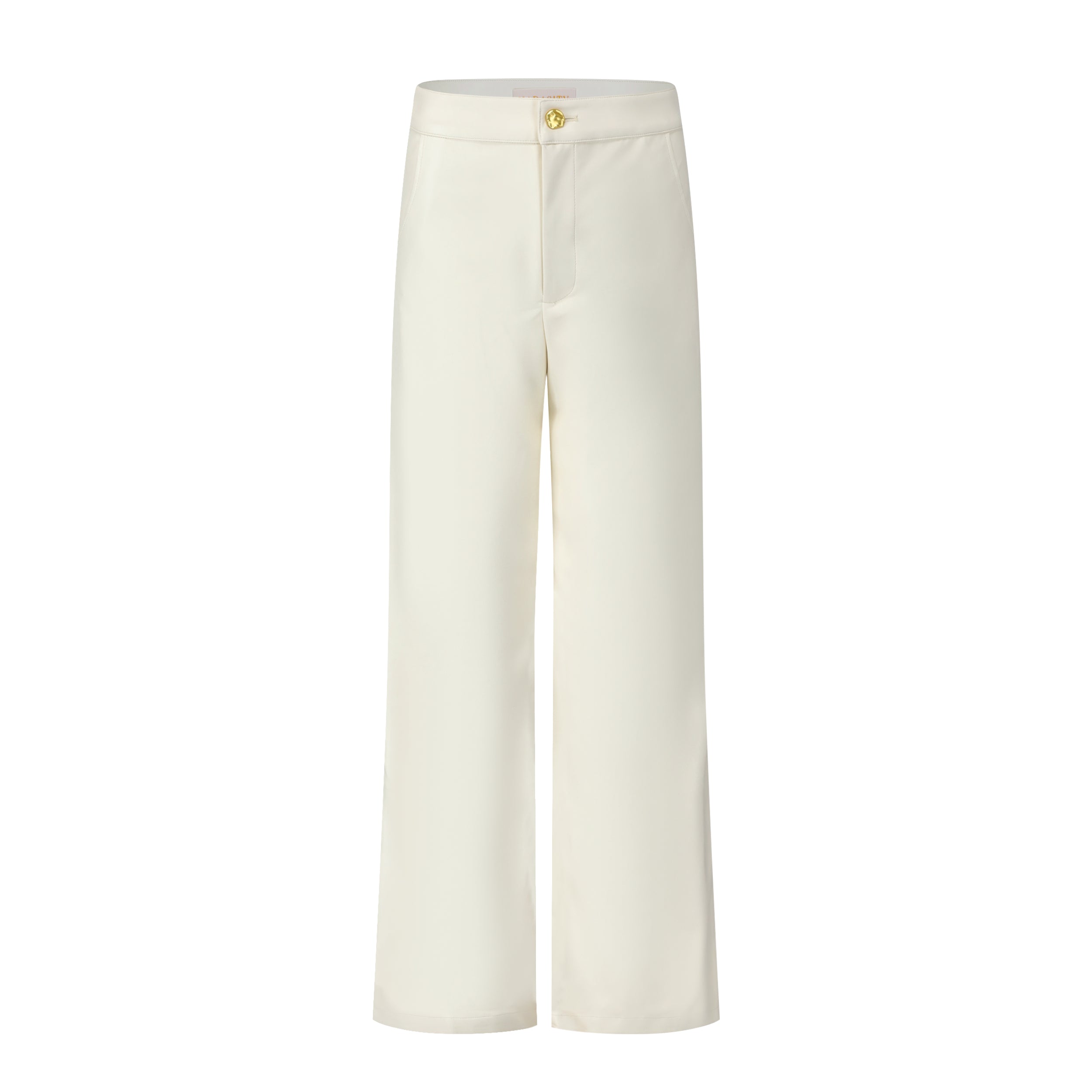 Women's ivory coloured vegan leather pants