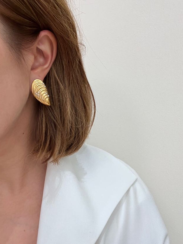 Women's 18K gold plated stainless steel stud earrings