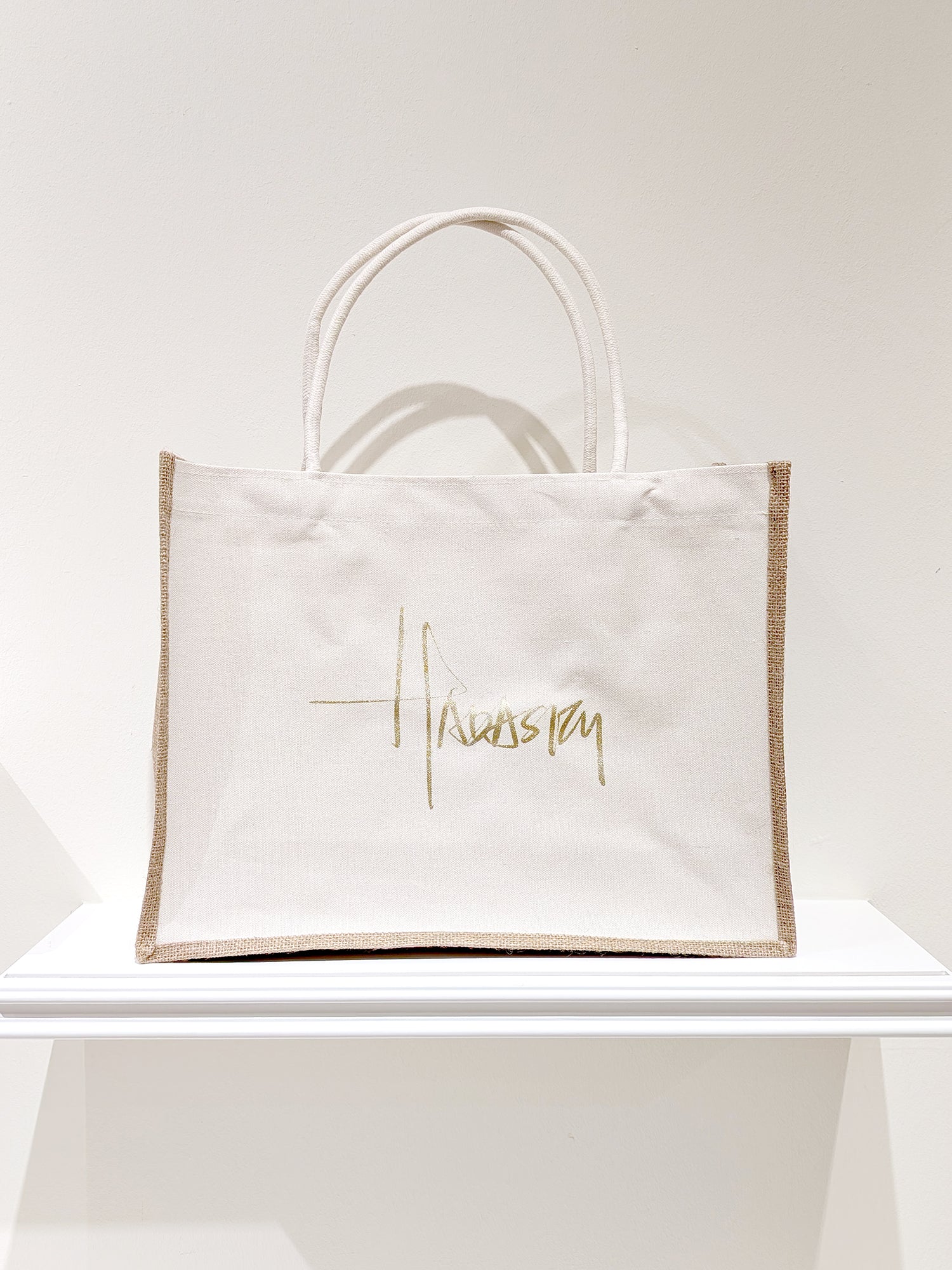Large | Hadasity Canvas Jute Tote Bag